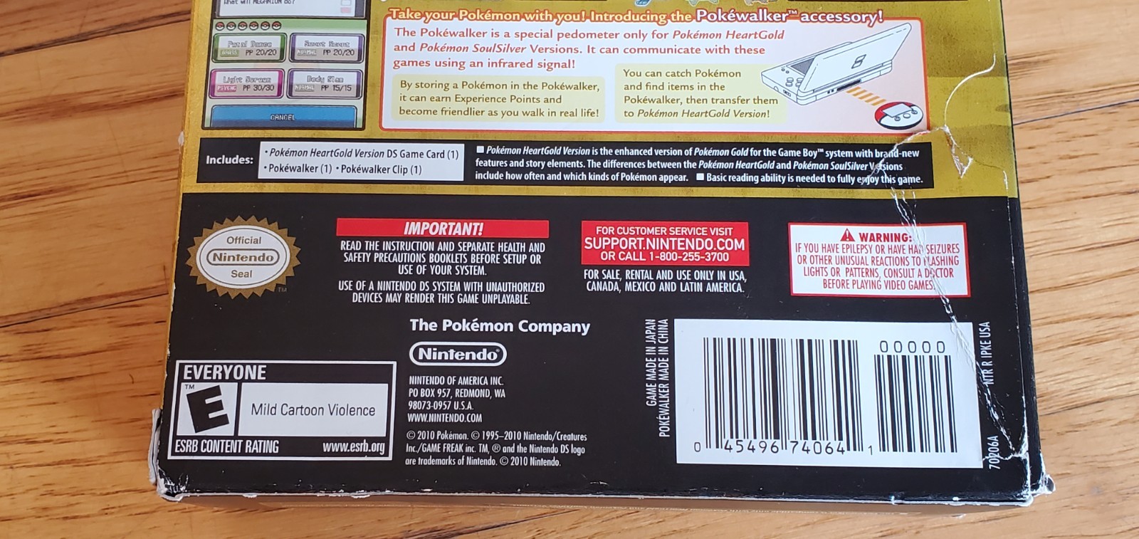 Nintendo DS Pokémon Heart Gold Box HeartGold Big Box Only No Game or Pokewalker!