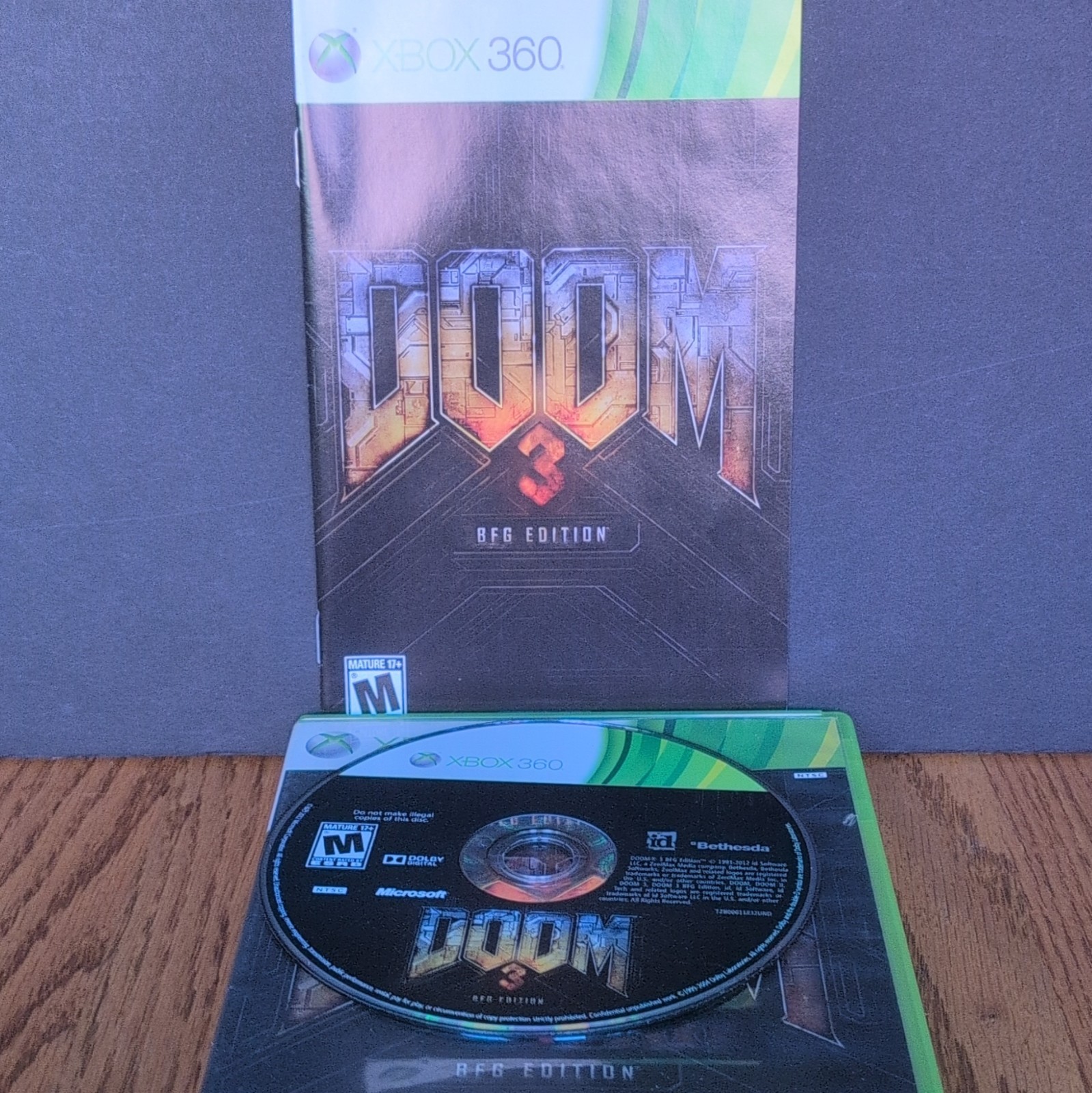 Doom 3 BFG Edition Microsoft Xbox 360 2012 CIB Complete w/ Manual Bethesda