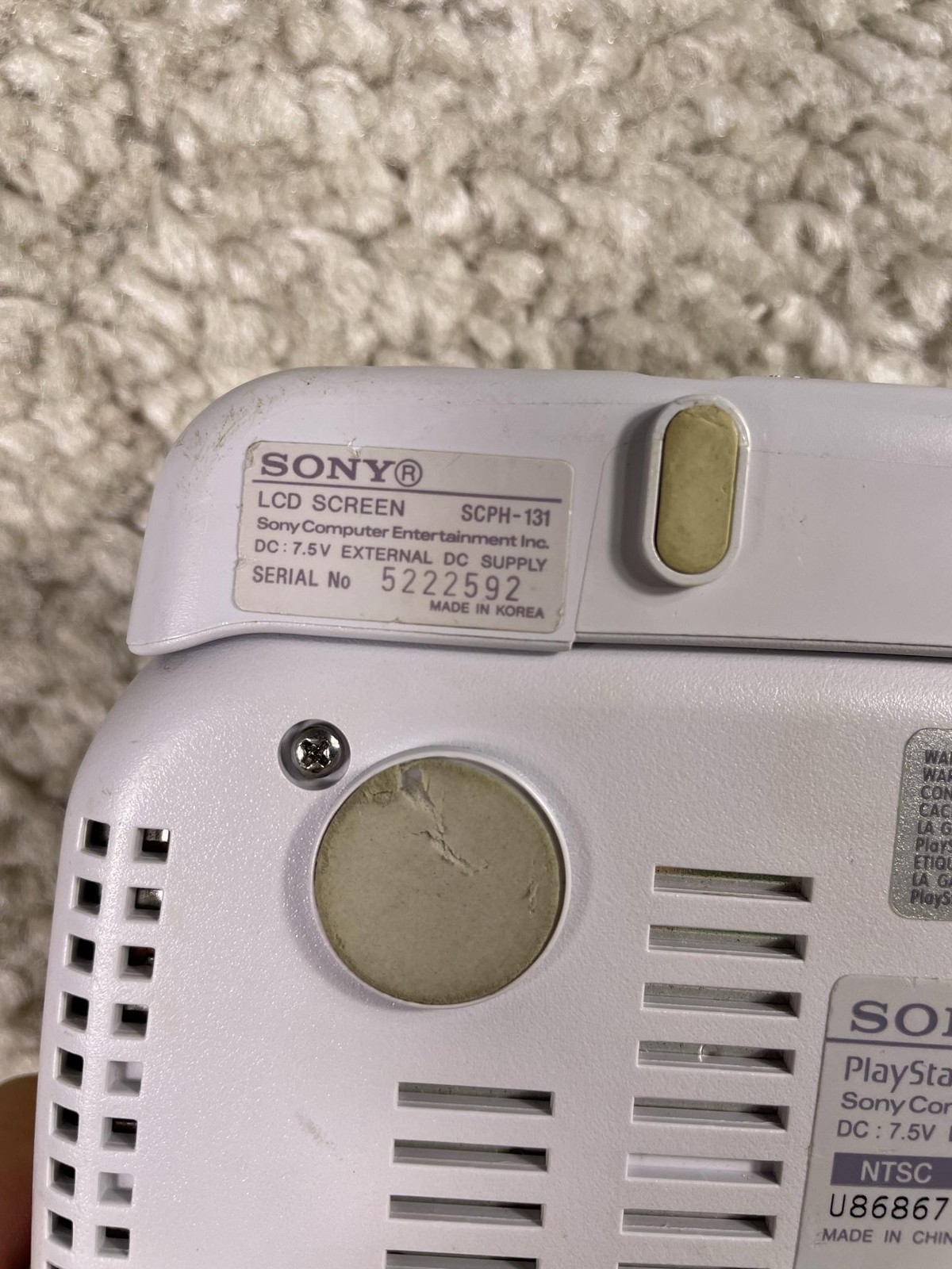 Sony PS One SCPH-101 Gray Console LCD Screen SCPH-131 Controller Adapter Tested