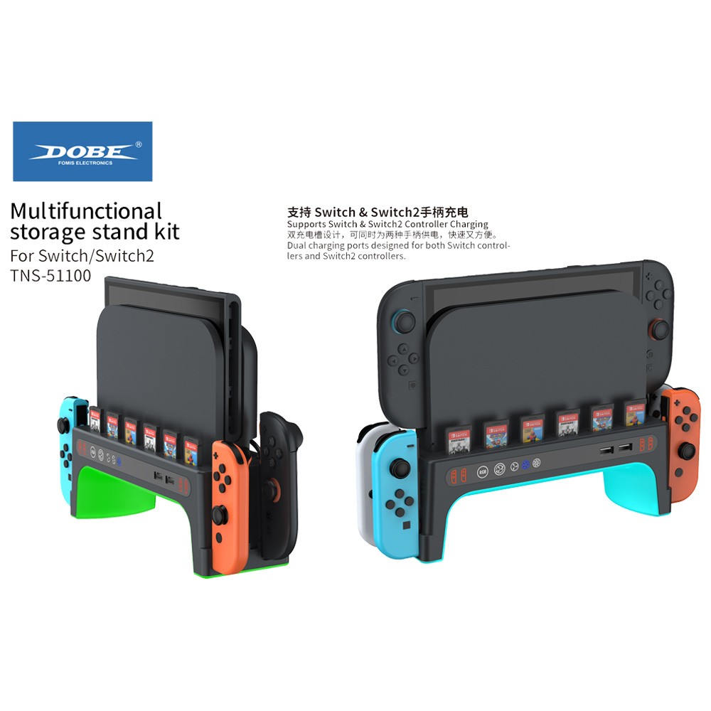 For Switch 2 Switch Desktop Handle Dock Charger Wall Mount Cooling Fan Stand Kit