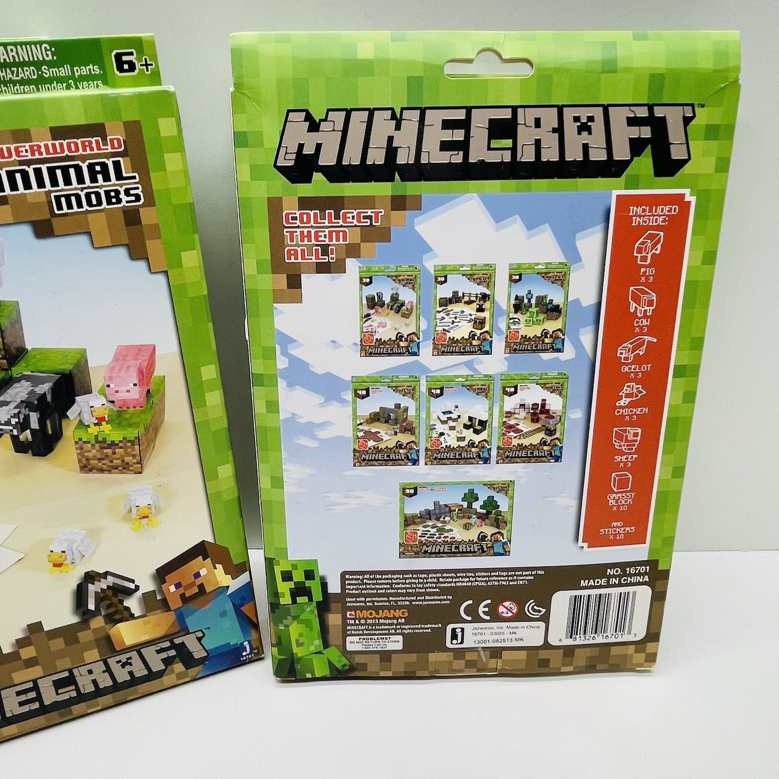 Minecraft Overworld Bundle Animal Mobs & Utility Pack Paper Craft Jazwares -2013