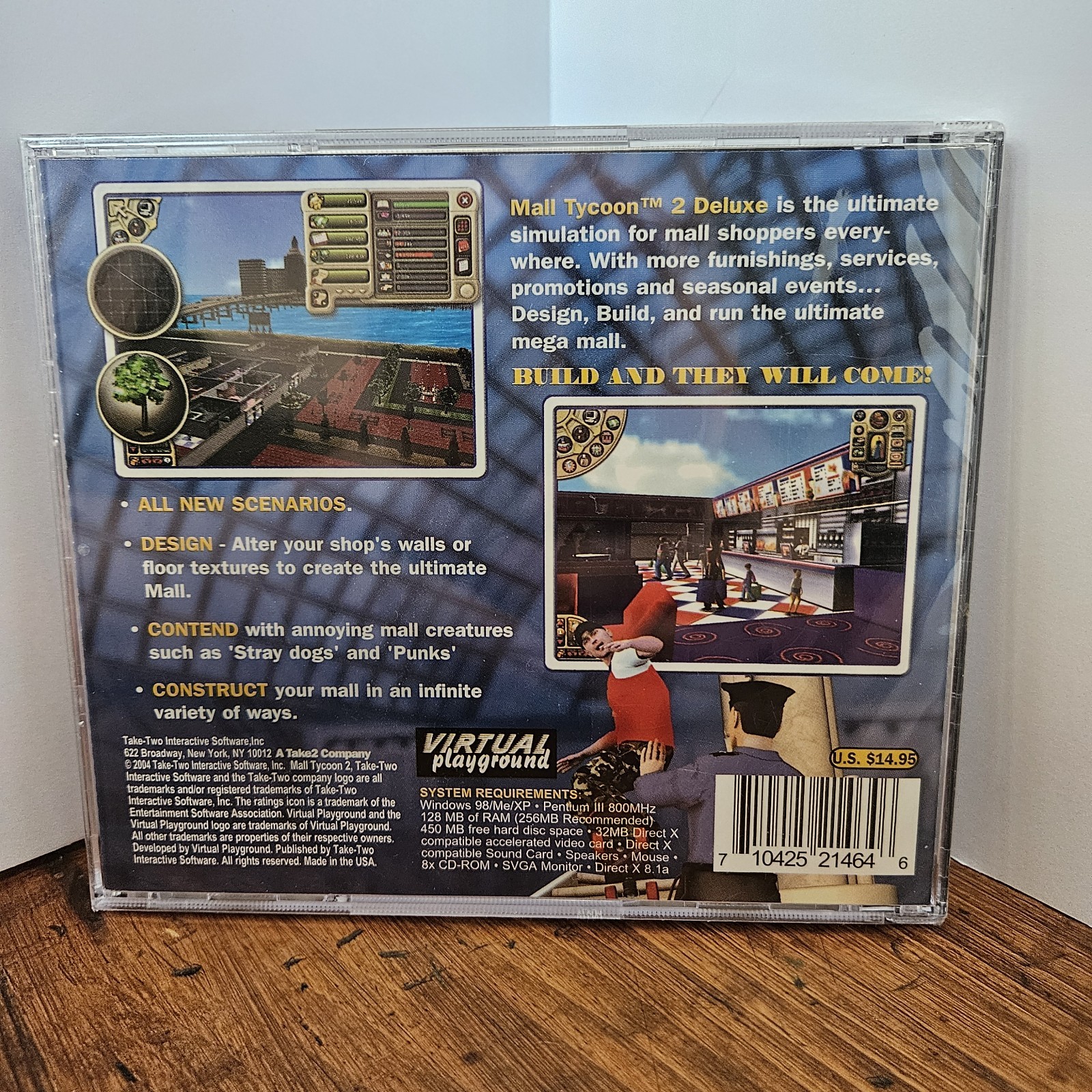 Mall Tycoon 2 Deluxe PC Game CD-ROM Sealed 2004 Global Star Software Windows 98