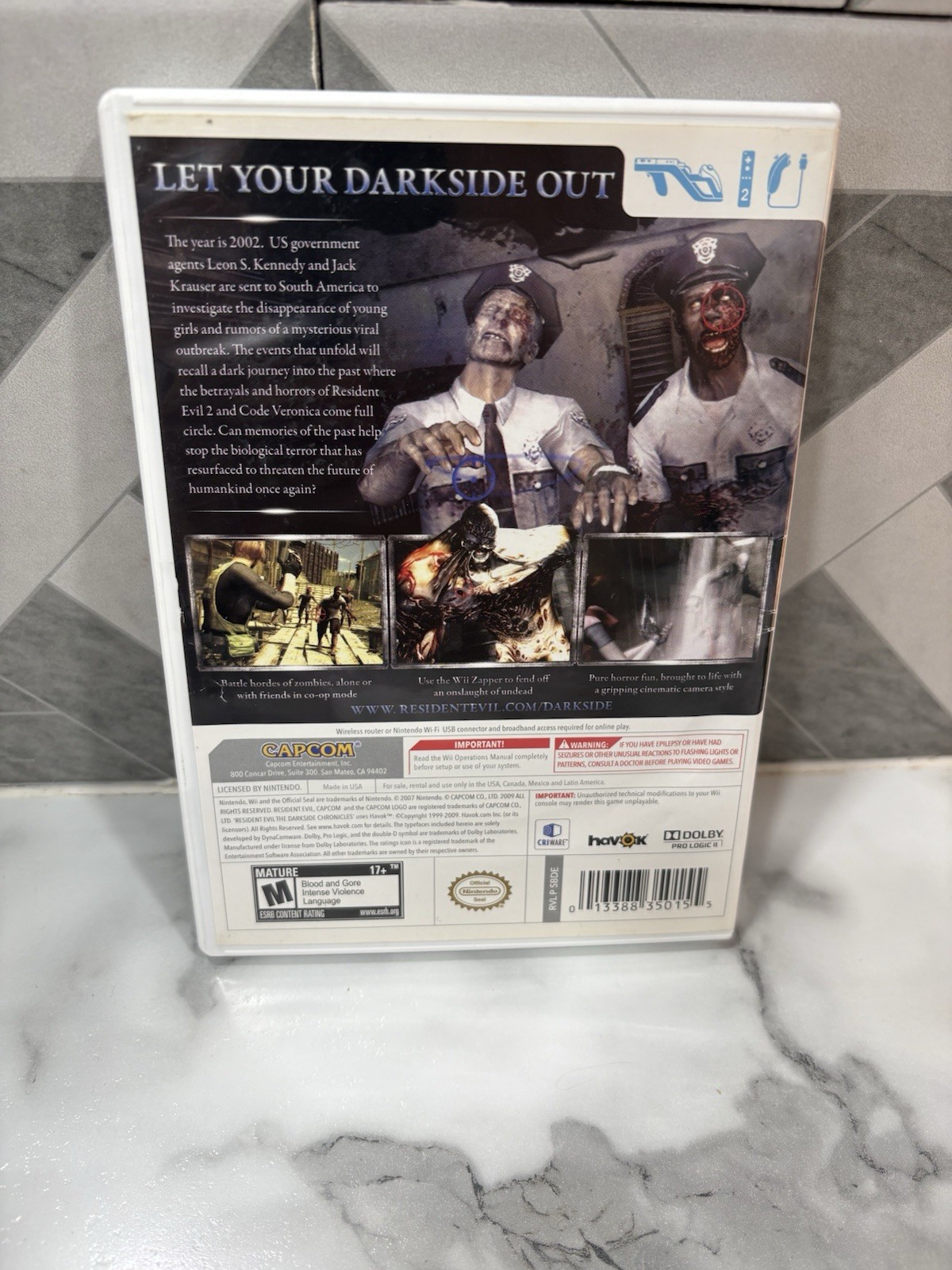 Resident Evil: The Darkside Chronicles (Nintendo Wii, 2009) CIB Tested!