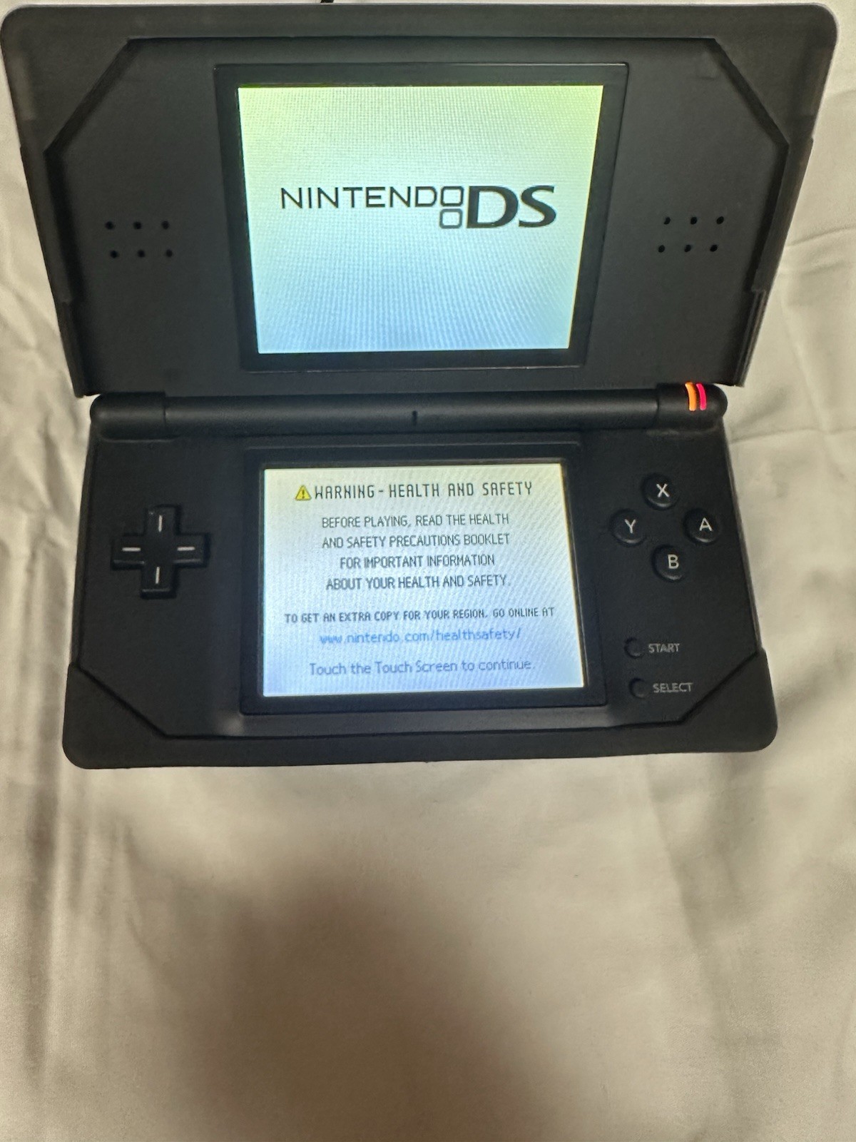 Nintendo DS Lite Onyx Black W/ Black Soft Case Tested & Working