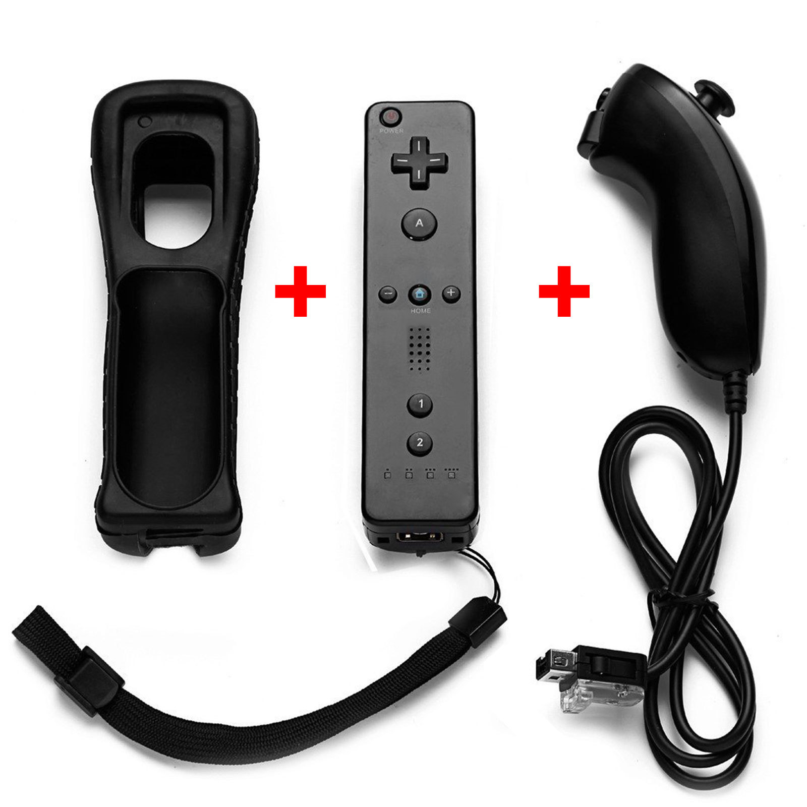 Built-in Motion Plus Remote and Nunchuck Controller Set For Wii / Wii U Console