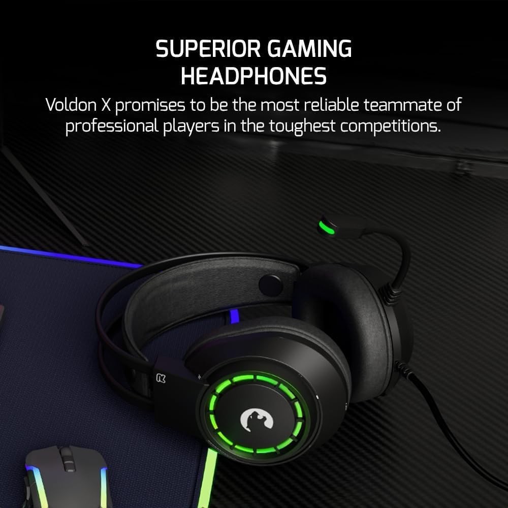 Voldon X 3.5mm Jack Gaming Headset – Wired Headphones with 50MM Drivers, Comf…