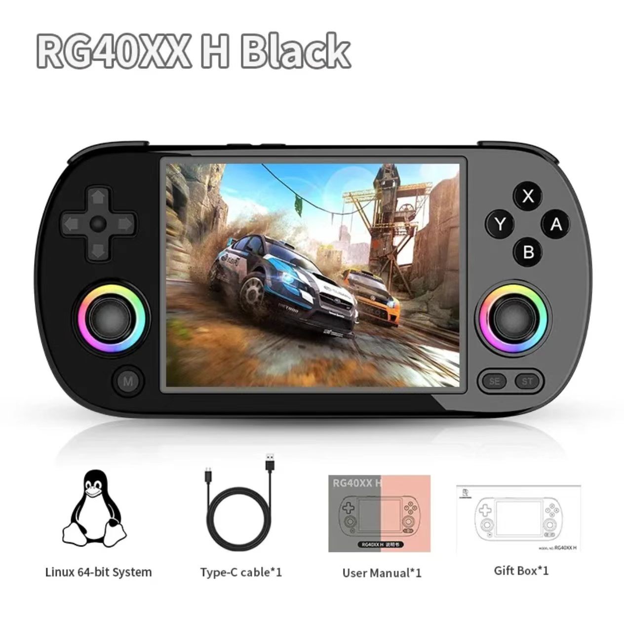 RG40XX H Handheld Game Console 4.0-In 640*480 IPS Screen 3200Mah 64 Bit System w