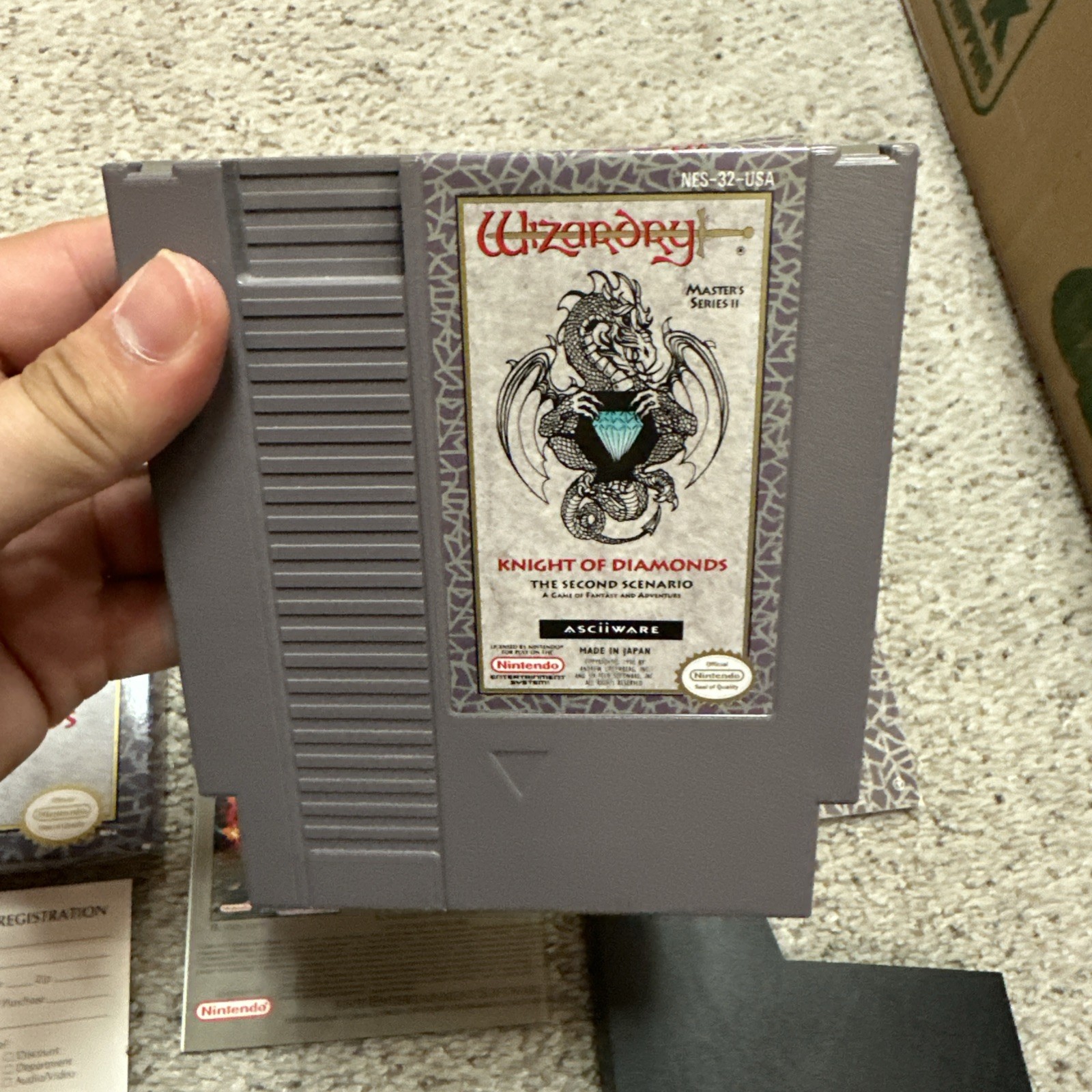 Wizardry: Knight of Diamonds NES Nintendo CIB Complete w/ Map & Reg Card RARE