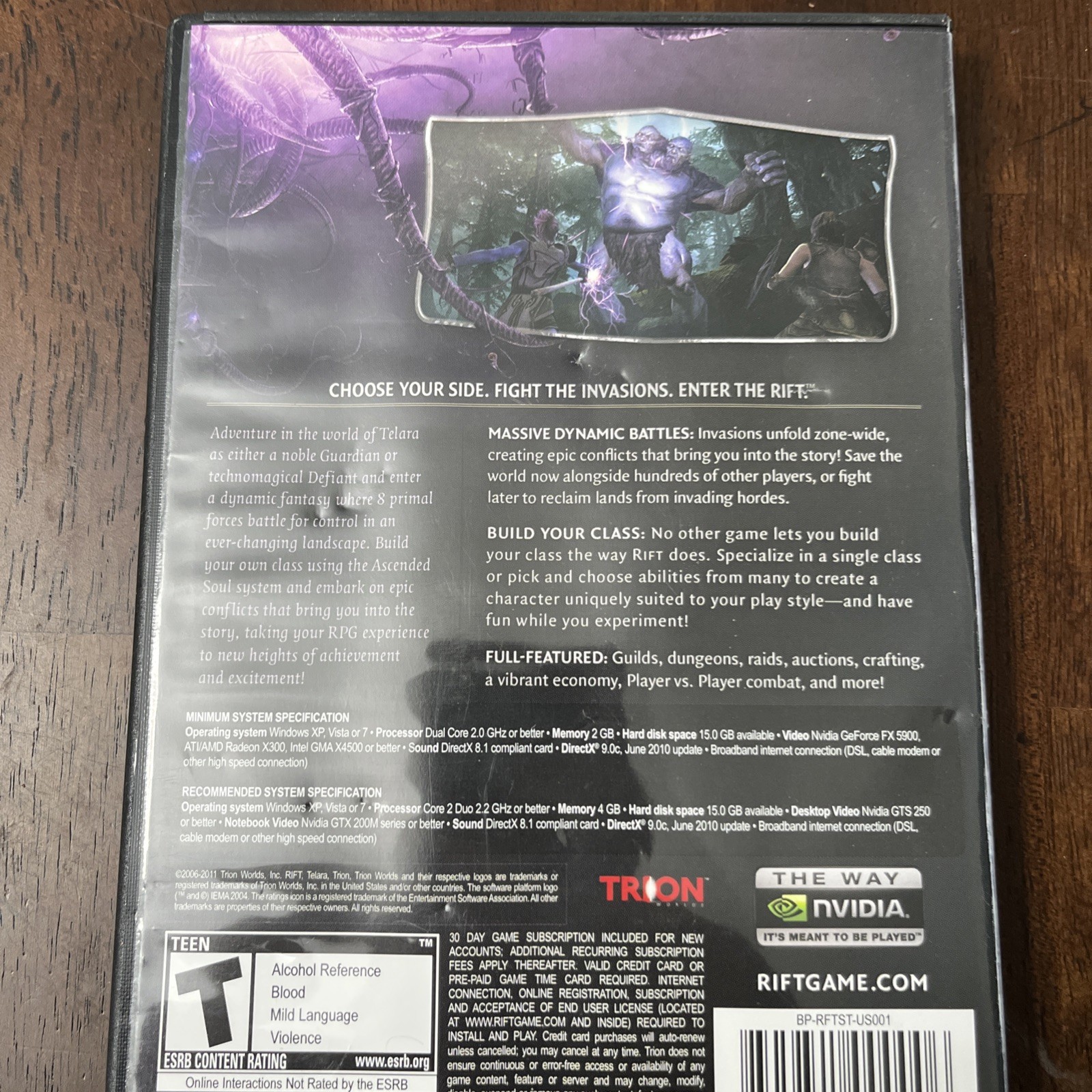 Rift | PC DVD-ROM | Video Game | Complete W Manual | Includes Bonus POSTER!