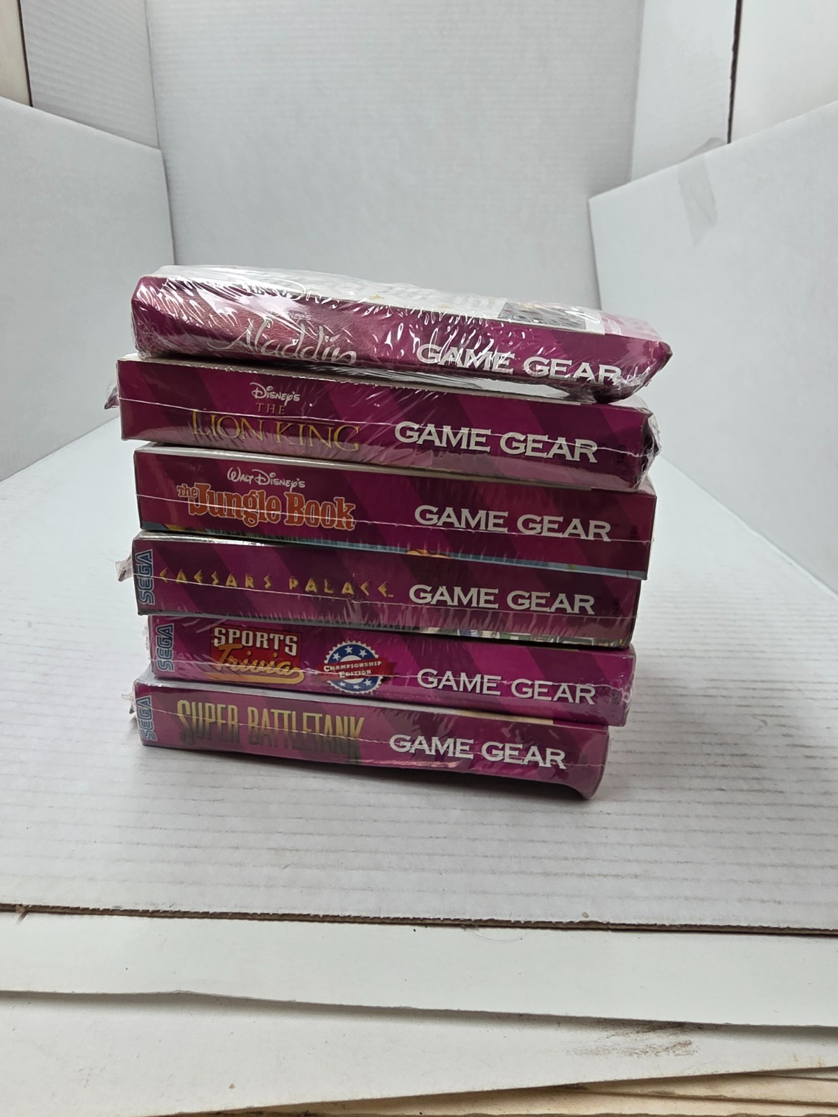 6 NEW Sega Game Gear Games Aladdin,Jungle Book,Lion King,Battletank,Ceasars #A3