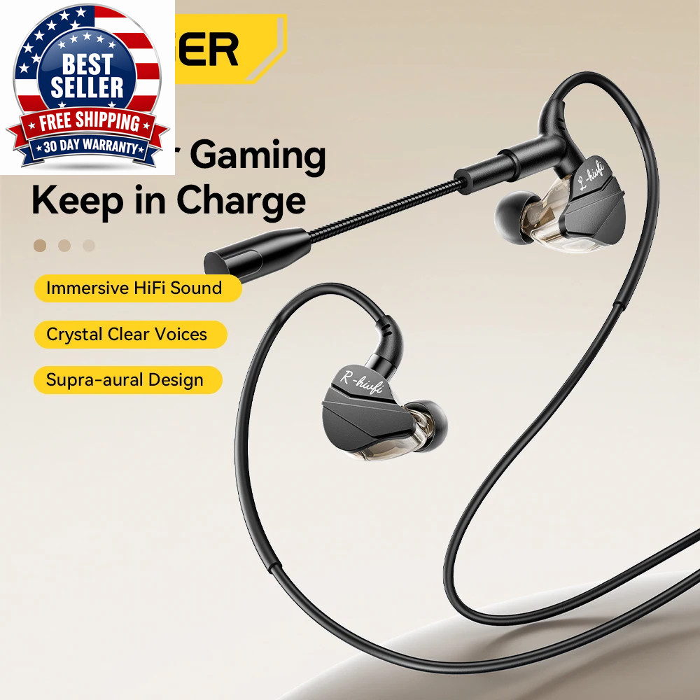 Game Headphones 3.5Mm USB Type C Wired Headphones in Ear Headset Gaming Earbuds