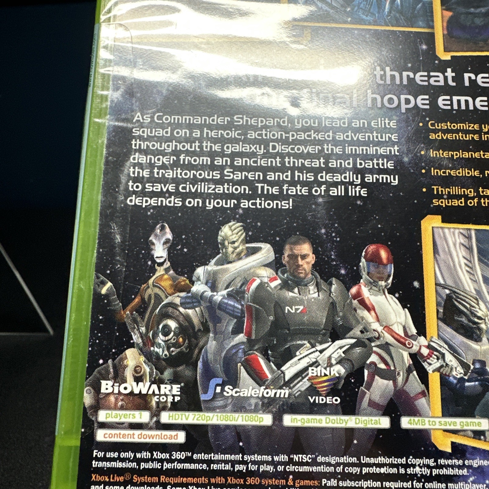 Mass Effect (Microsoft Xbox 360) Brand New Sealed Clean Rare 1st Print