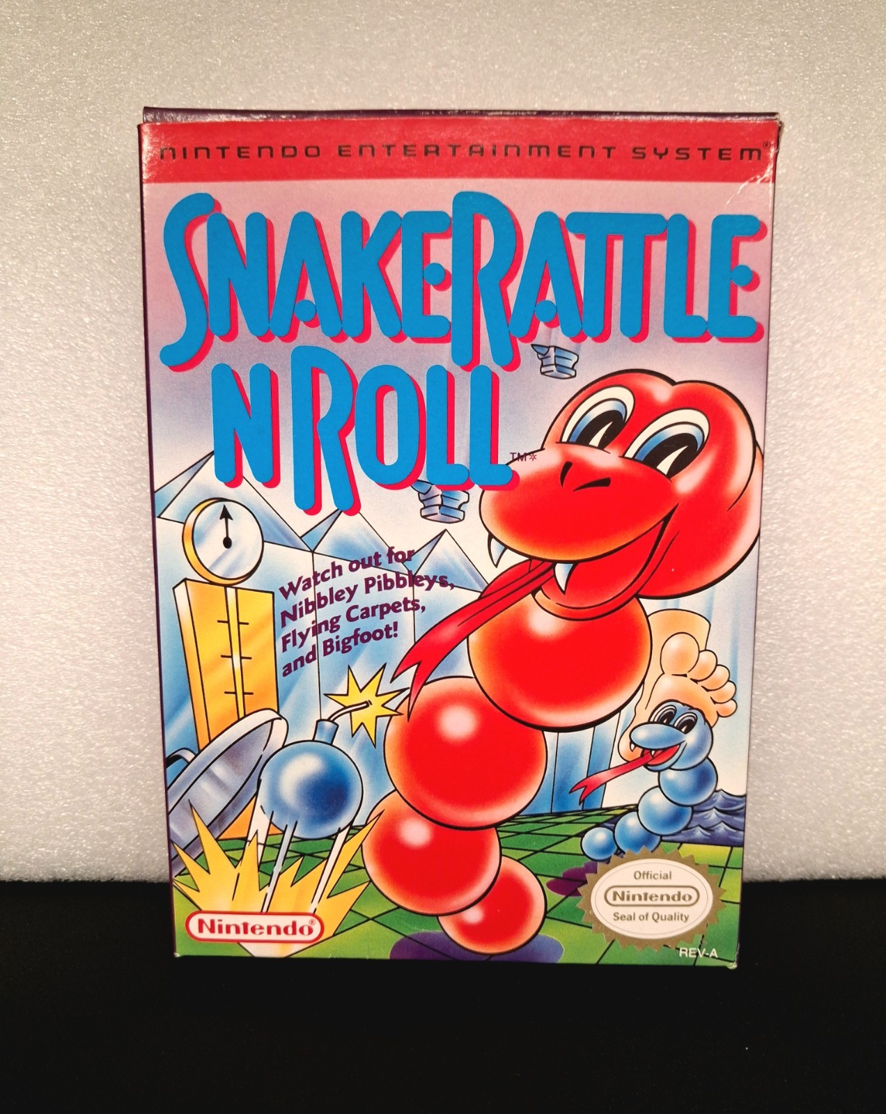 Snake Rattle n Roll (Nintendo NES, 1990) Box Only Very Good Condition