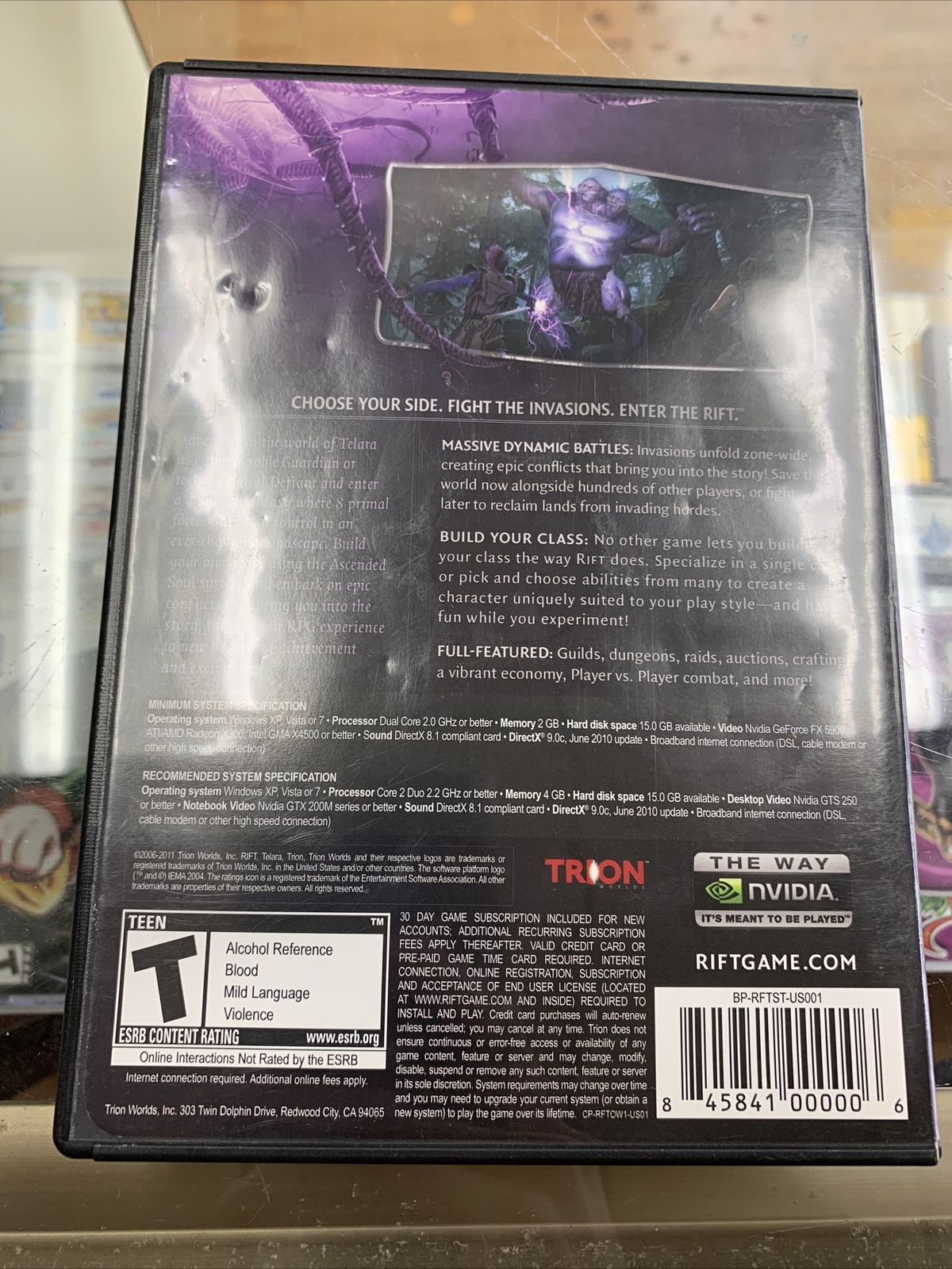Rift | PC DVD-ROM | Video Game With Map No Cd Key