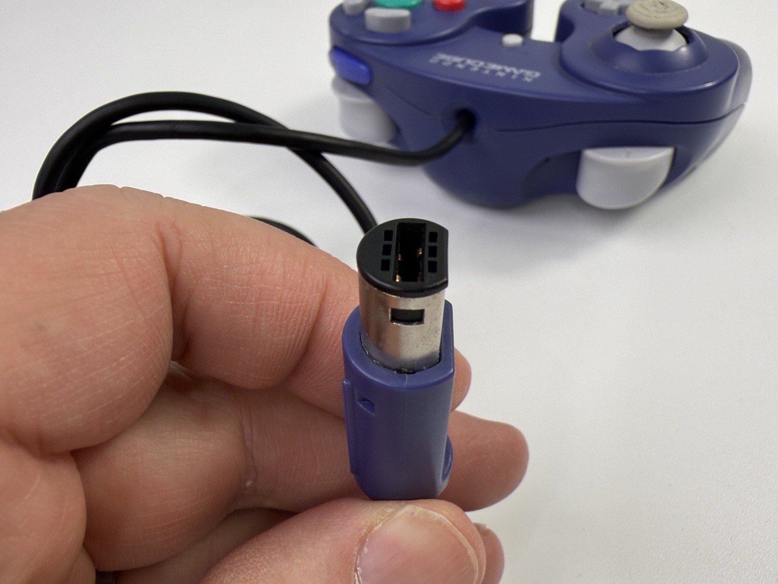Official OEM Nintendo GameCube Controller Indigo Purple DOL-003 (Left Stick Rub)