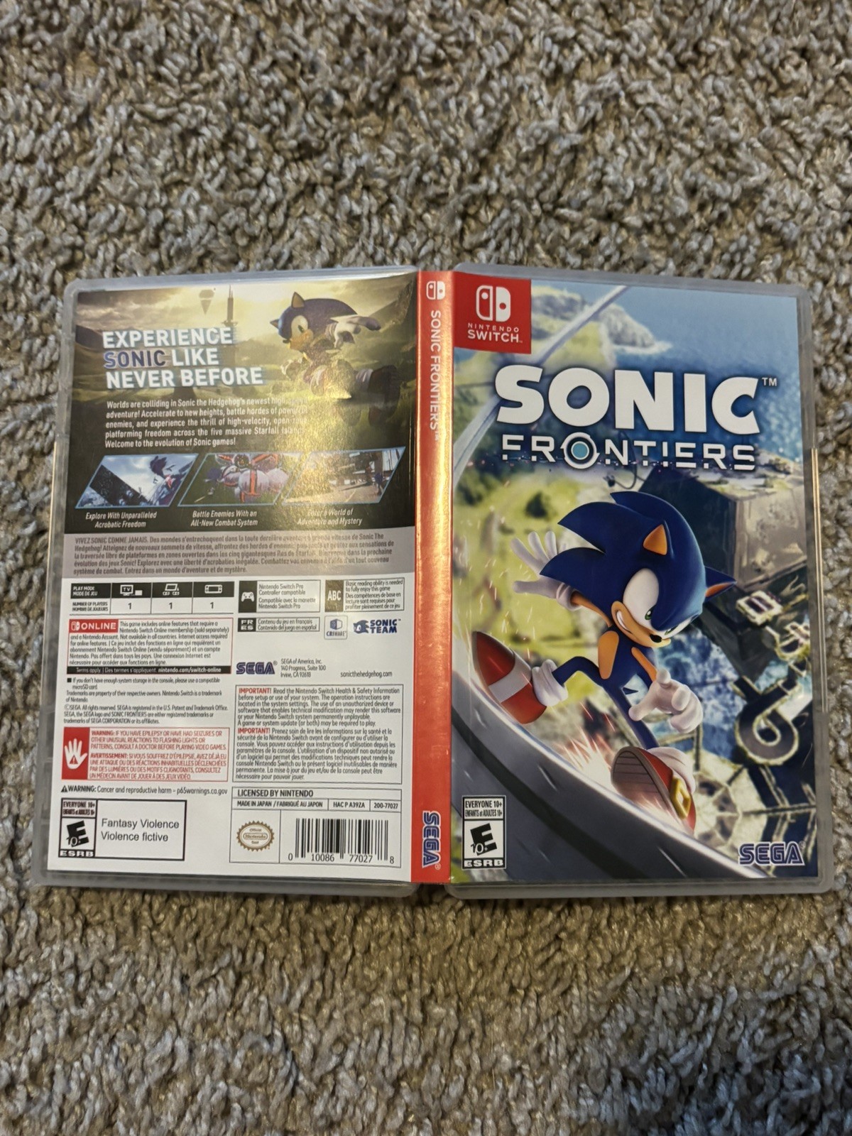 Sonic Frontiers Nintendo Switch Complete CIB Tested