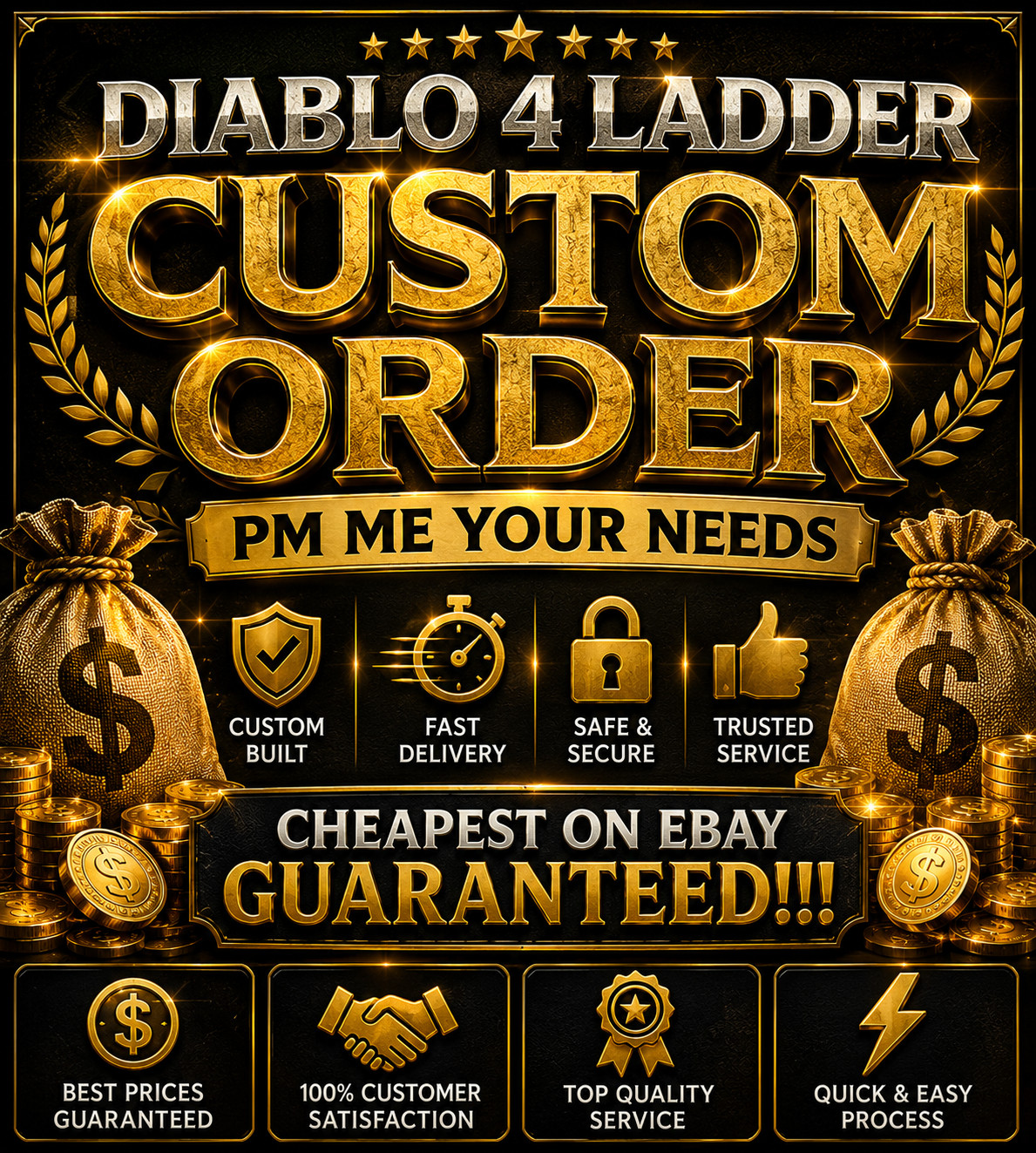 🔥DIABLO 4 SEASON 13✨POWER LEVELING✨CUSTOM ORDER FORM PM ME!!✅ MYTHIC