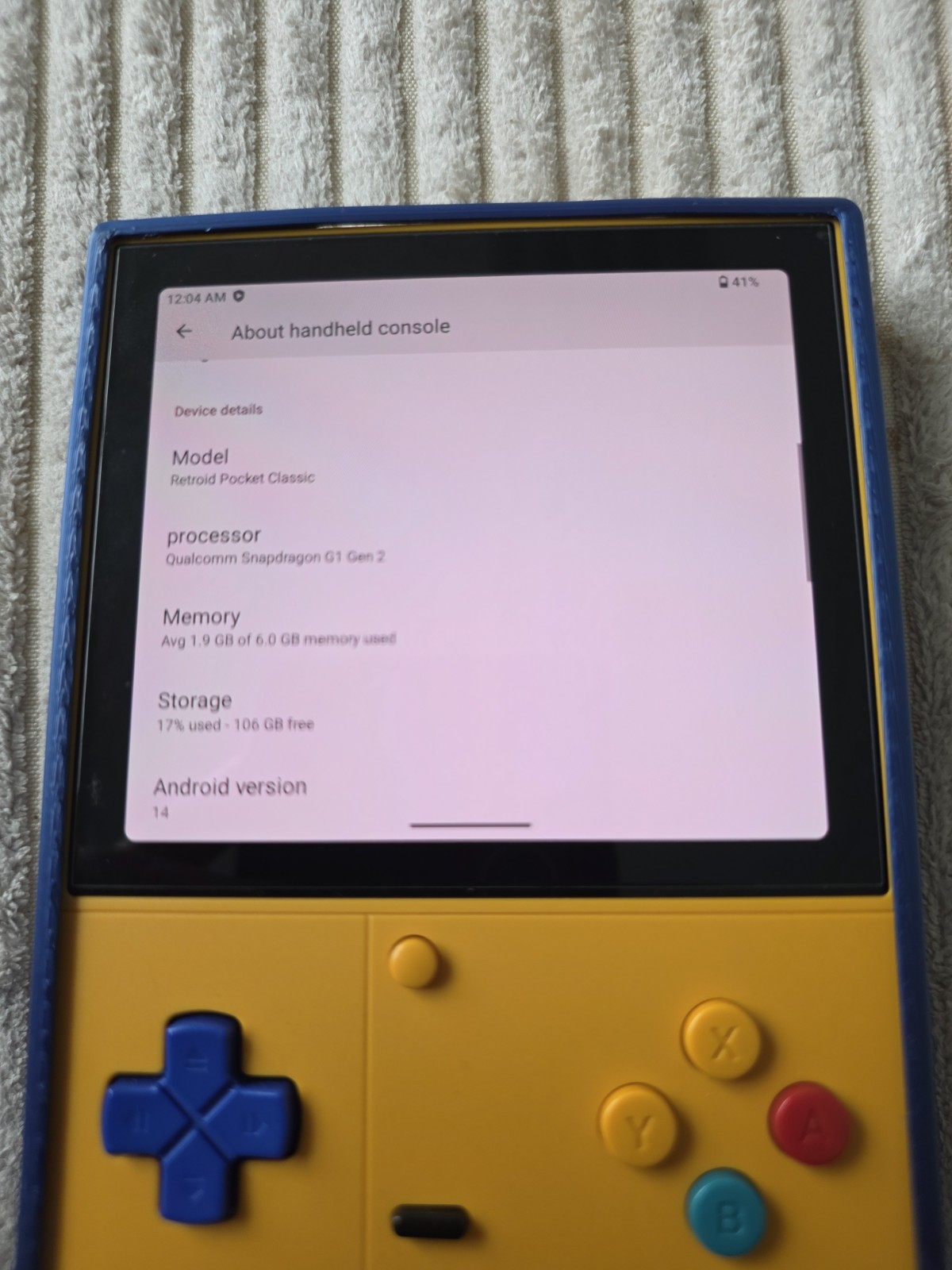 Retroid Pocket Classic PKM Yellow 6gb/128gb Oled Screen