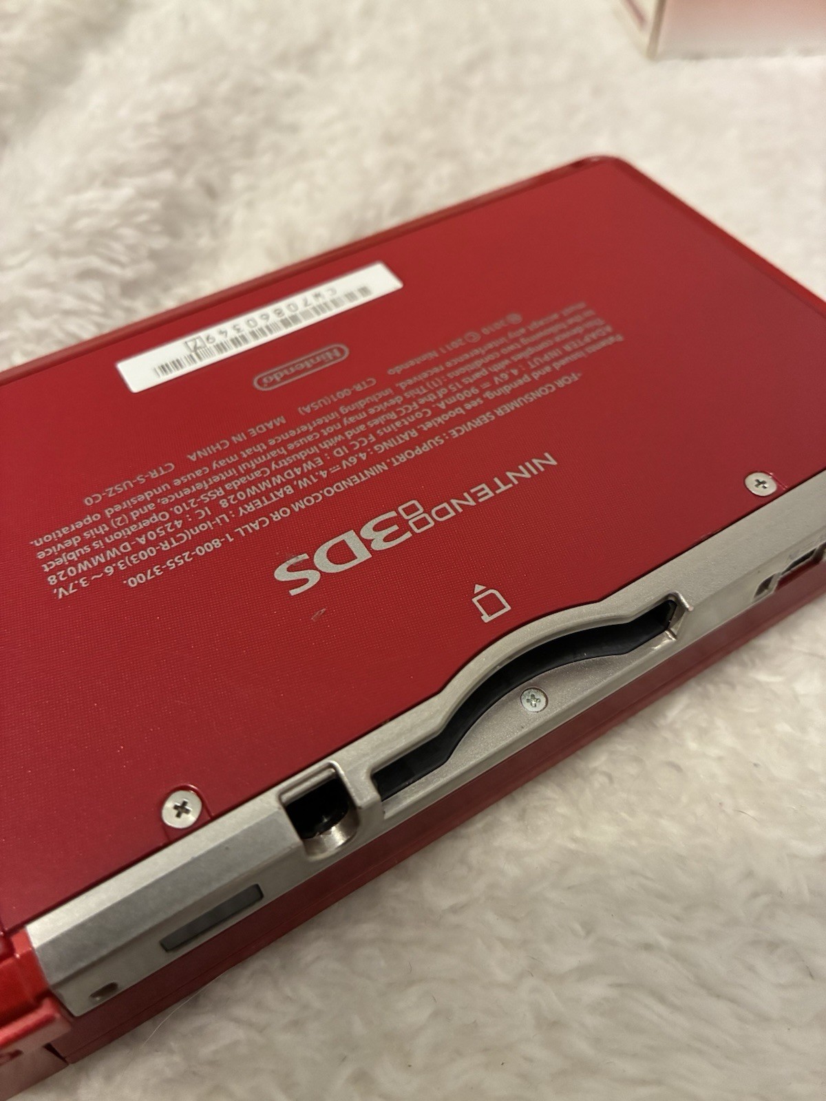 Nintendo 3DS Flame Red Handheld Console System Almost Complete w/Box TESTED work