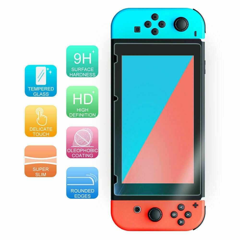 124X Pack Nintendo Switch Premium Tempered Ultra Clear Glass Screen Protector