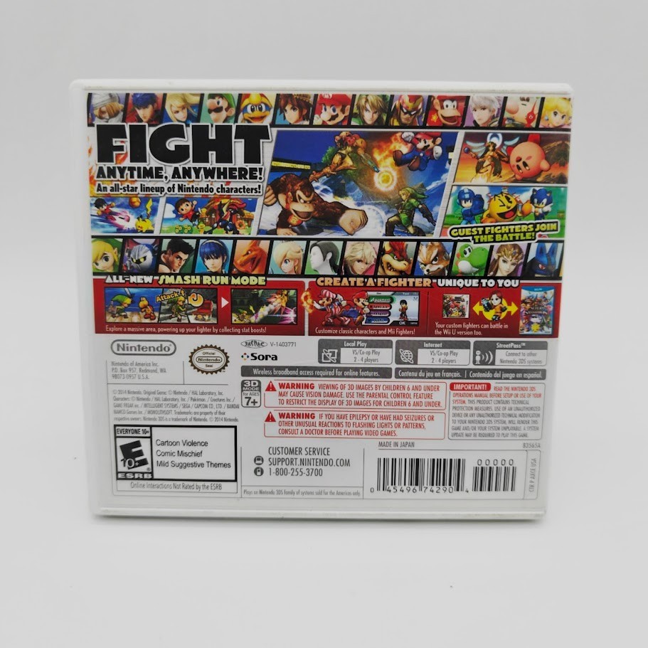 Super Smash Bros – Nintendo 3DS – CASE AND MANUAL ONLY – no game!
