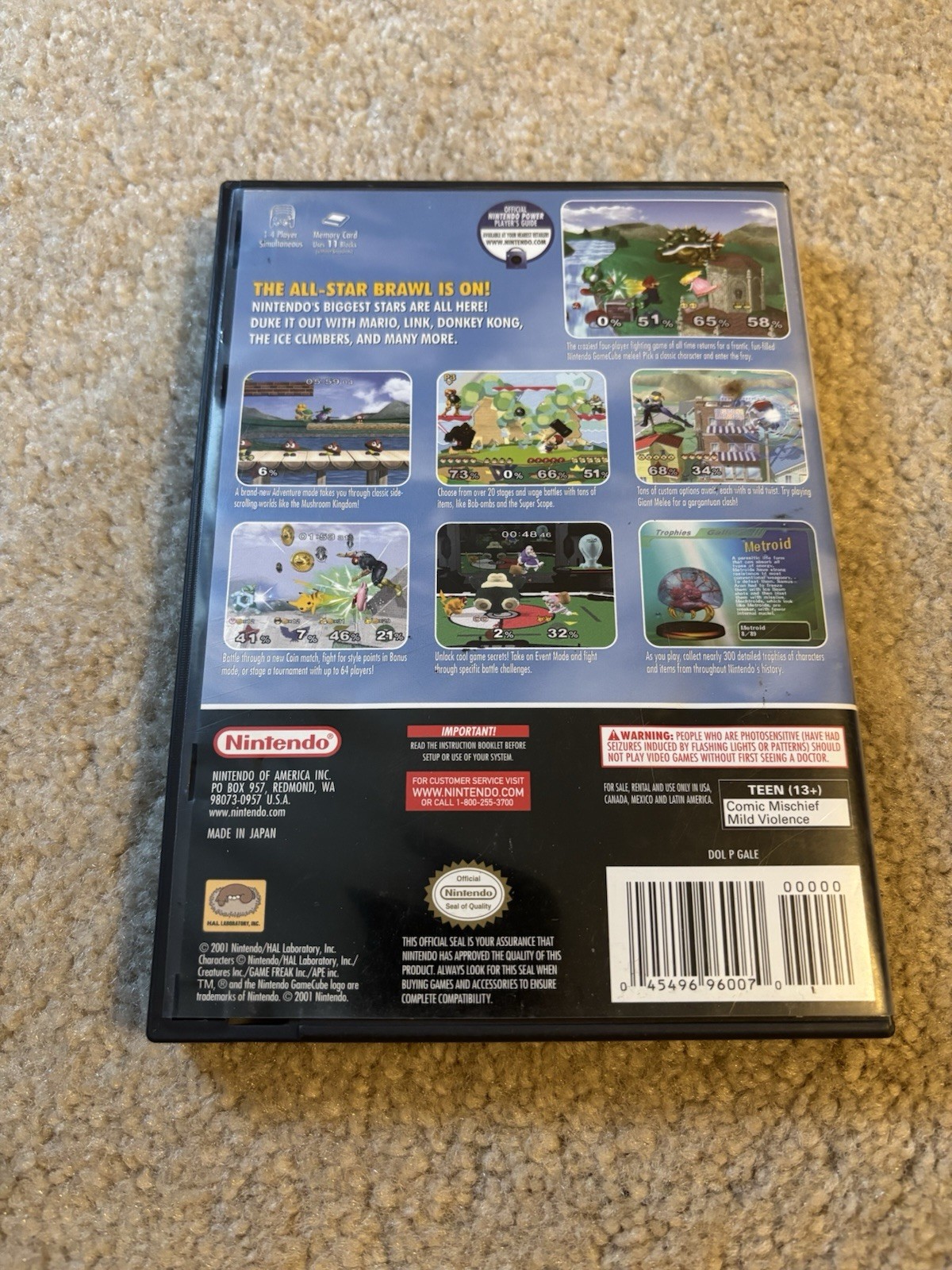 Super Smash Bros Melee – GameCube – Complete – Tested – READ