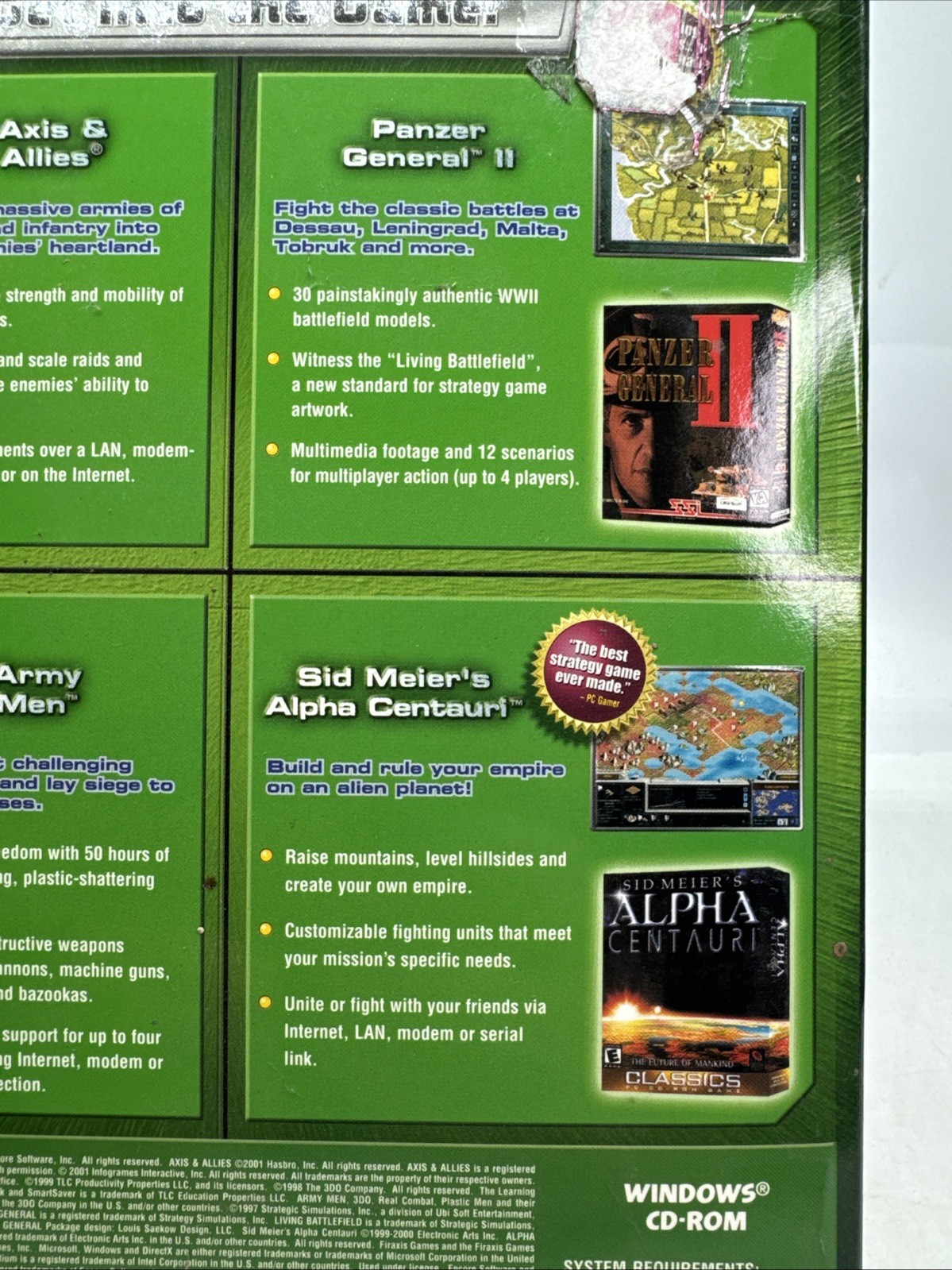 Vintage 2001 Strategy: Hall of Games 4-Pack Big Box PC Game Software SEALED