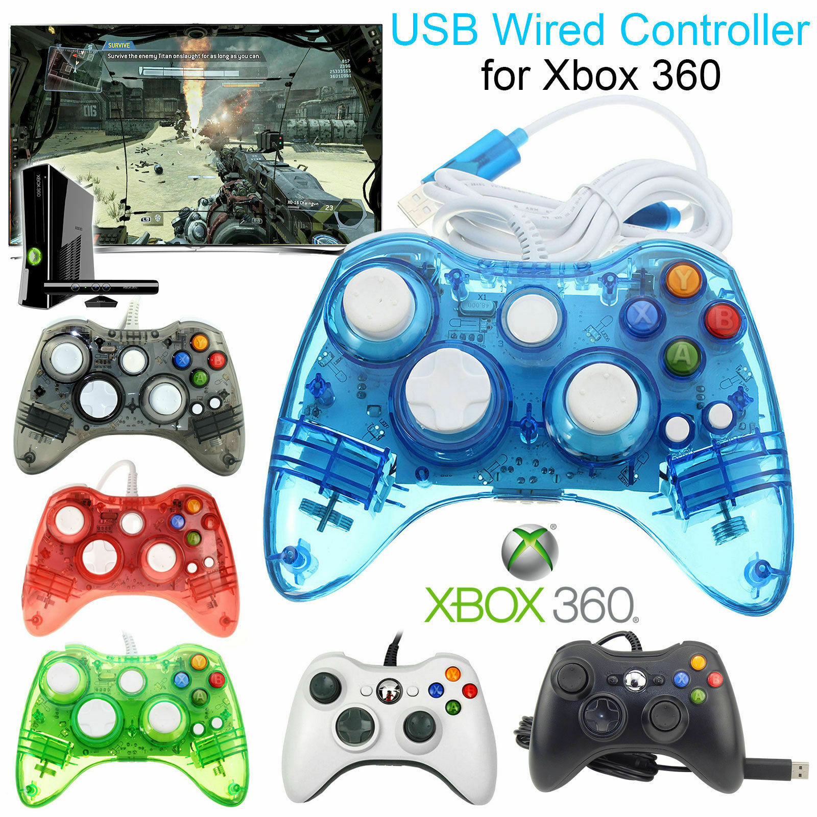 Wired / Wireless Game USB Controller Gamepad Joystick For Microsoft Xbox 360 &PC
