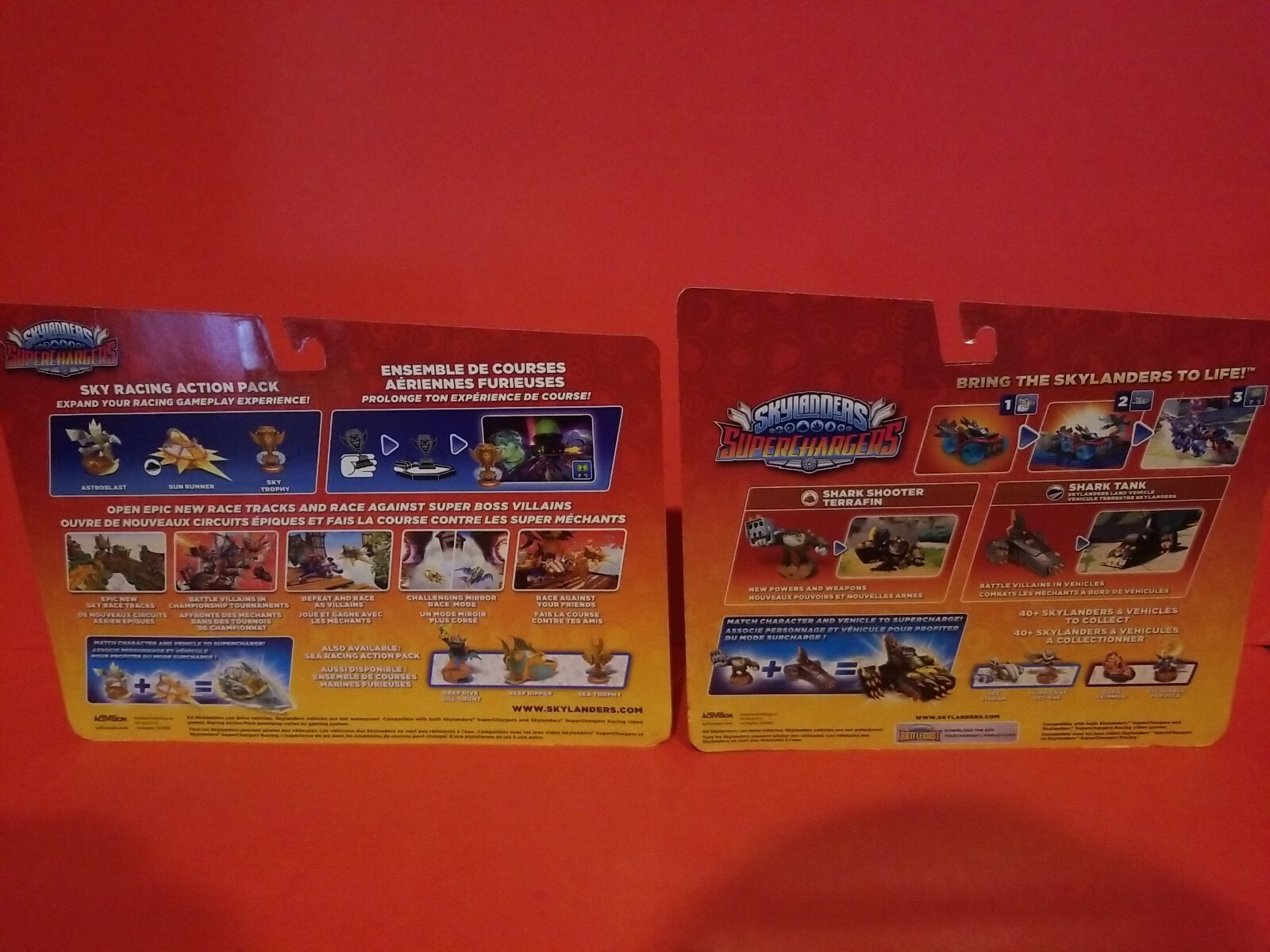 SKYLANDERS SUPERCHARGERS SKY RACING ACTIONPACK Astroblast & TERRAFIN SUPERCHARGE