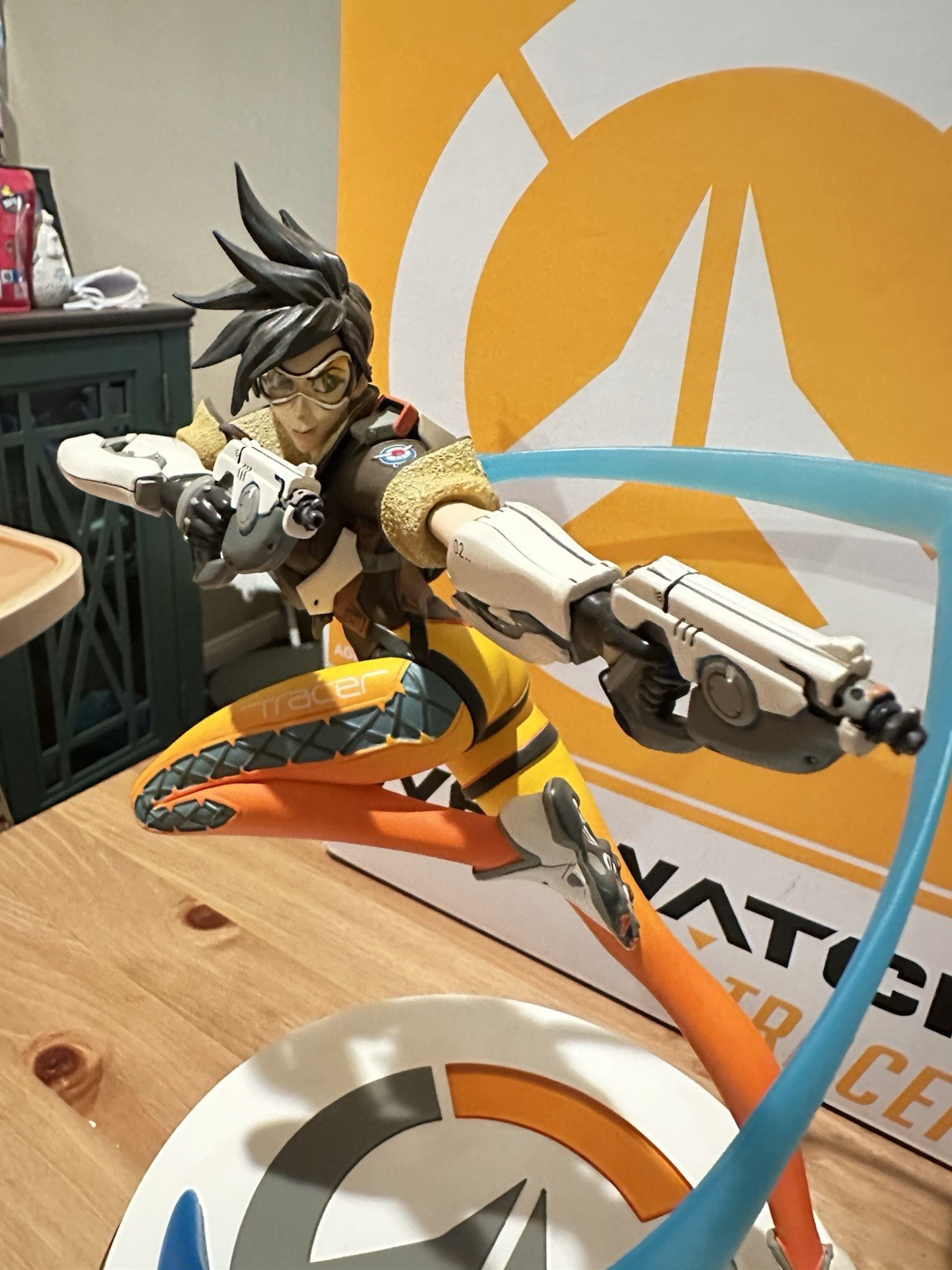 Overwatch Tracer Statue Figure Light-Up Base with Box first run model