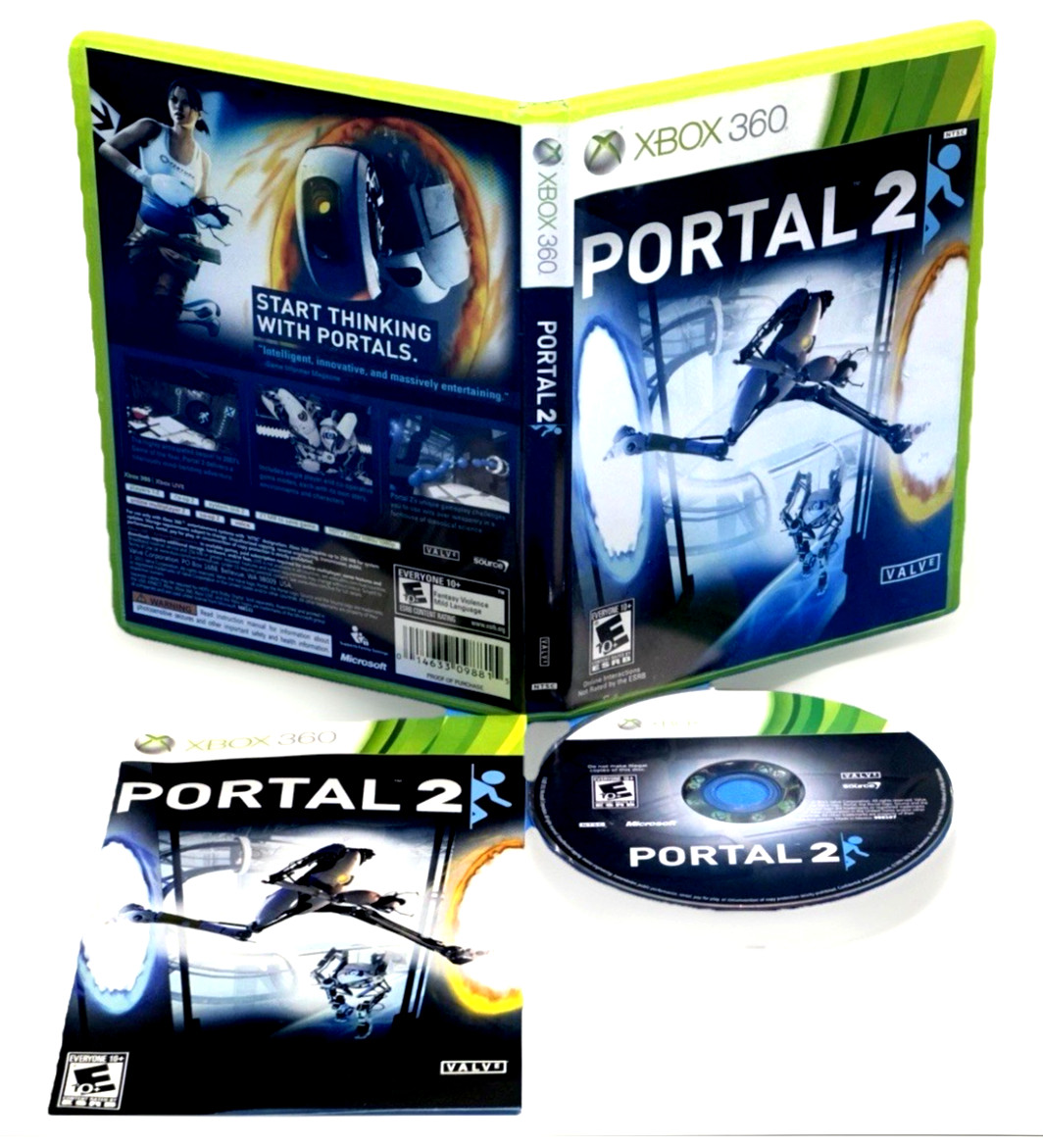 VALVE- Portal 2 (Microsoft Xbox 360, 2011) Complete VG Tested Free S&H