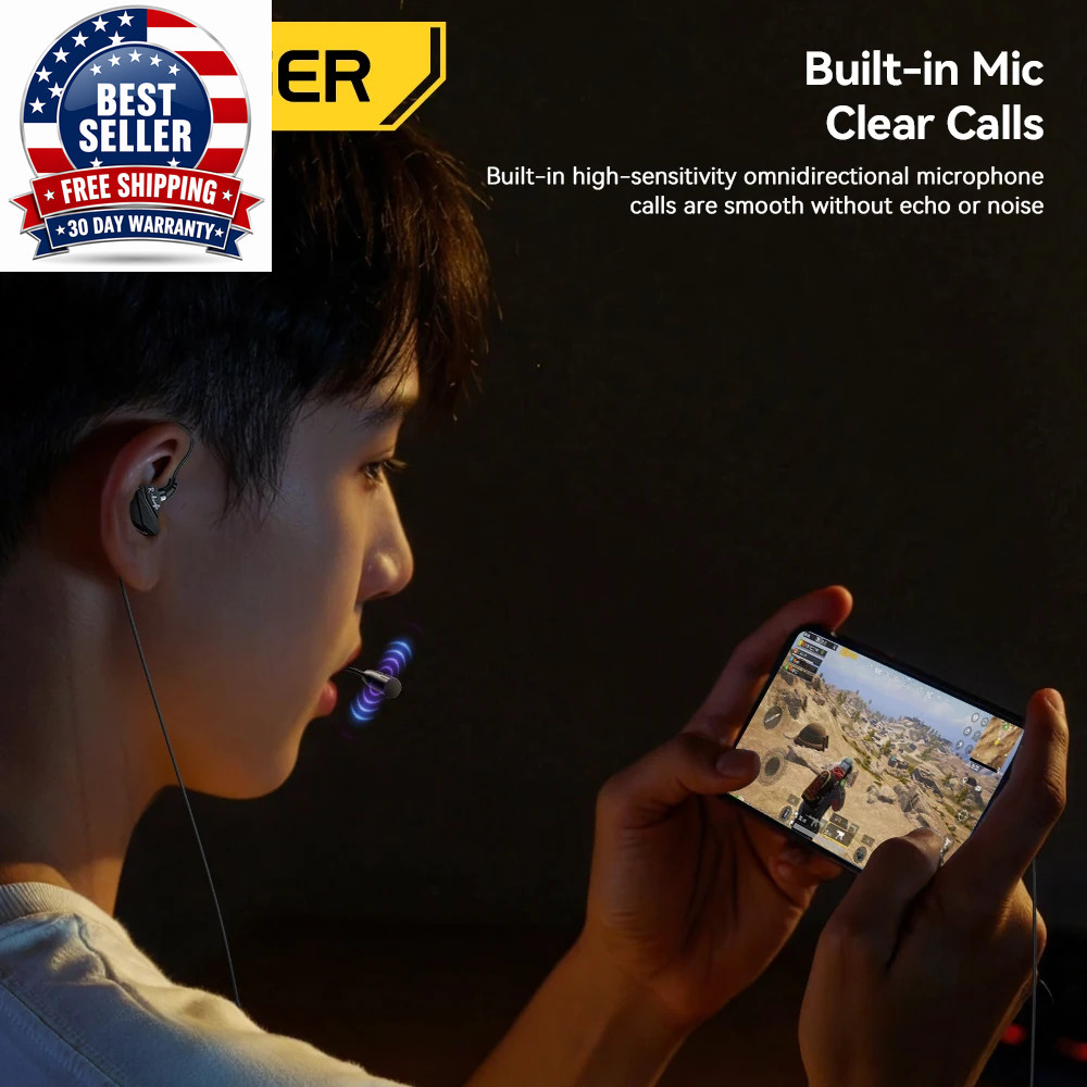 Game Headphones 3.5Mm USB Type C Wired Headphones in Ear Headset Gaming Earbuds