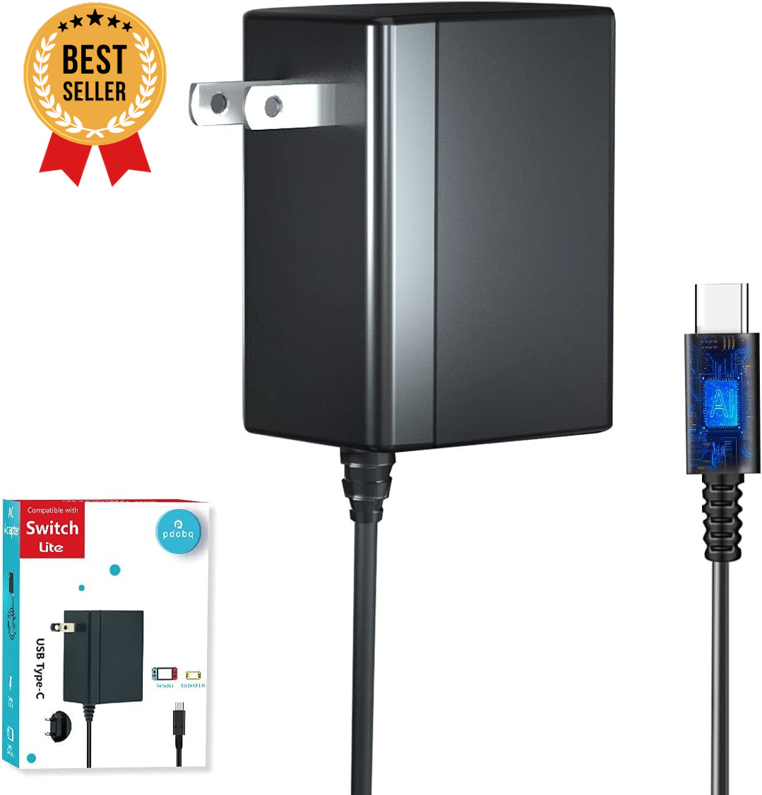 Nintendo Switch Charger USB-C AC Adapter 5FT Cable for Switch OLED Lite