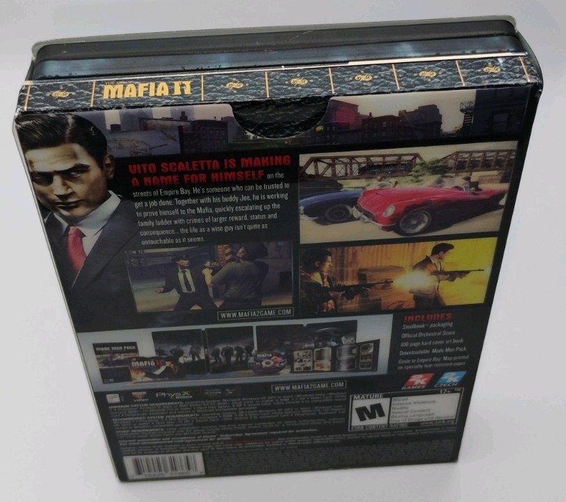 Mafia II Collector’s 2010 PC DVD Edition Steel book – Complete In Box Authentic