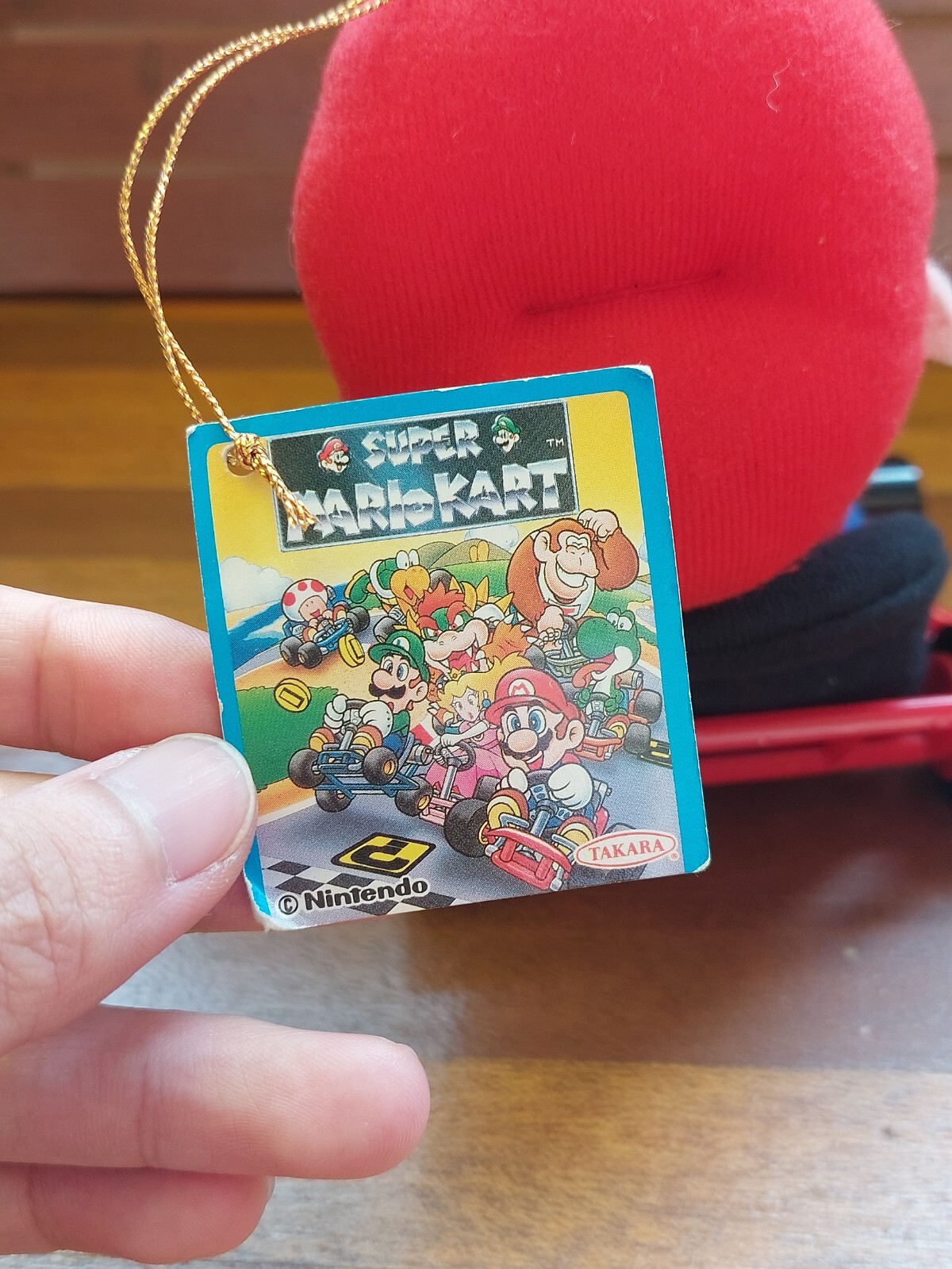 Super Mario Kart Mario Plush Doll Takara 1993 Vintage Toy Japan w/Tag G06 5.2in