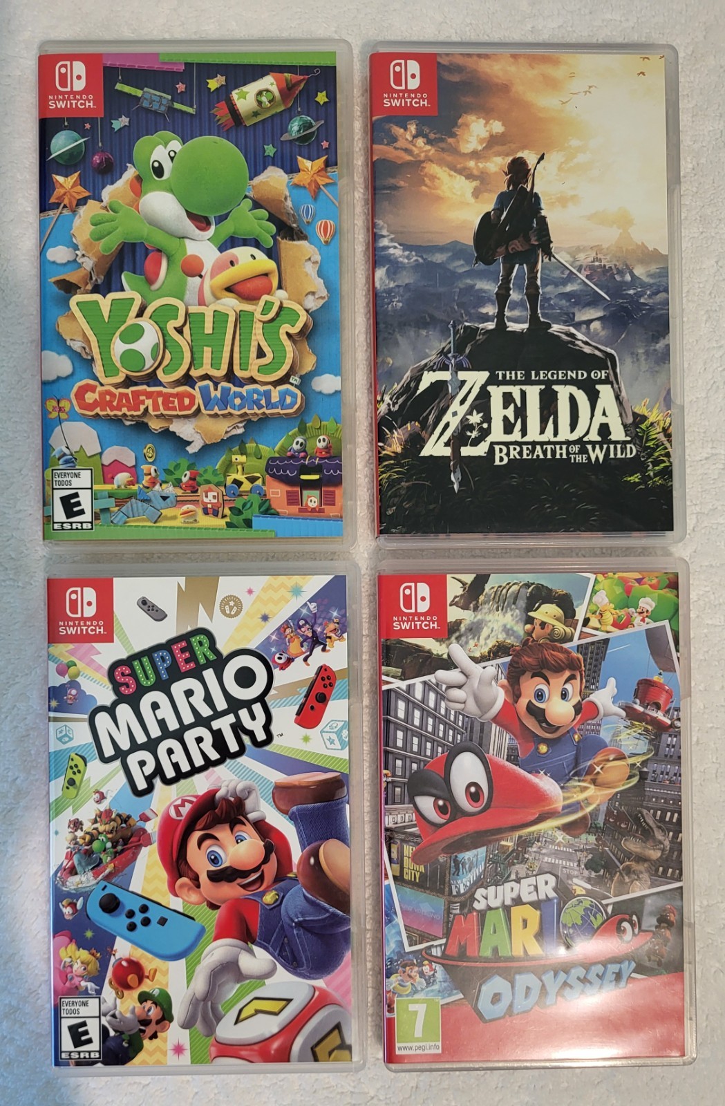 Super Mario Odyssey, Yoshis Crafted World, Zelda BotW, Party Nintendo Switch Lot