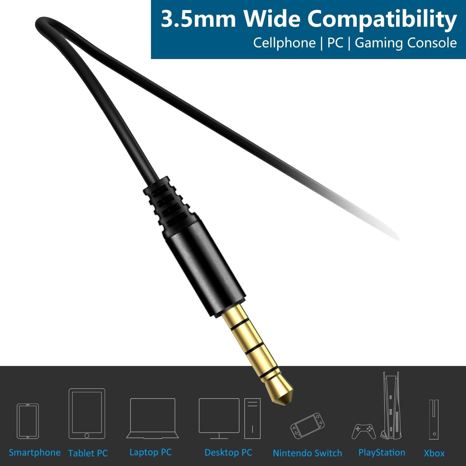 Wired 3.5mm in-ear Earbuds Headphones with Wrap-around Hooks, Gaming Headset …