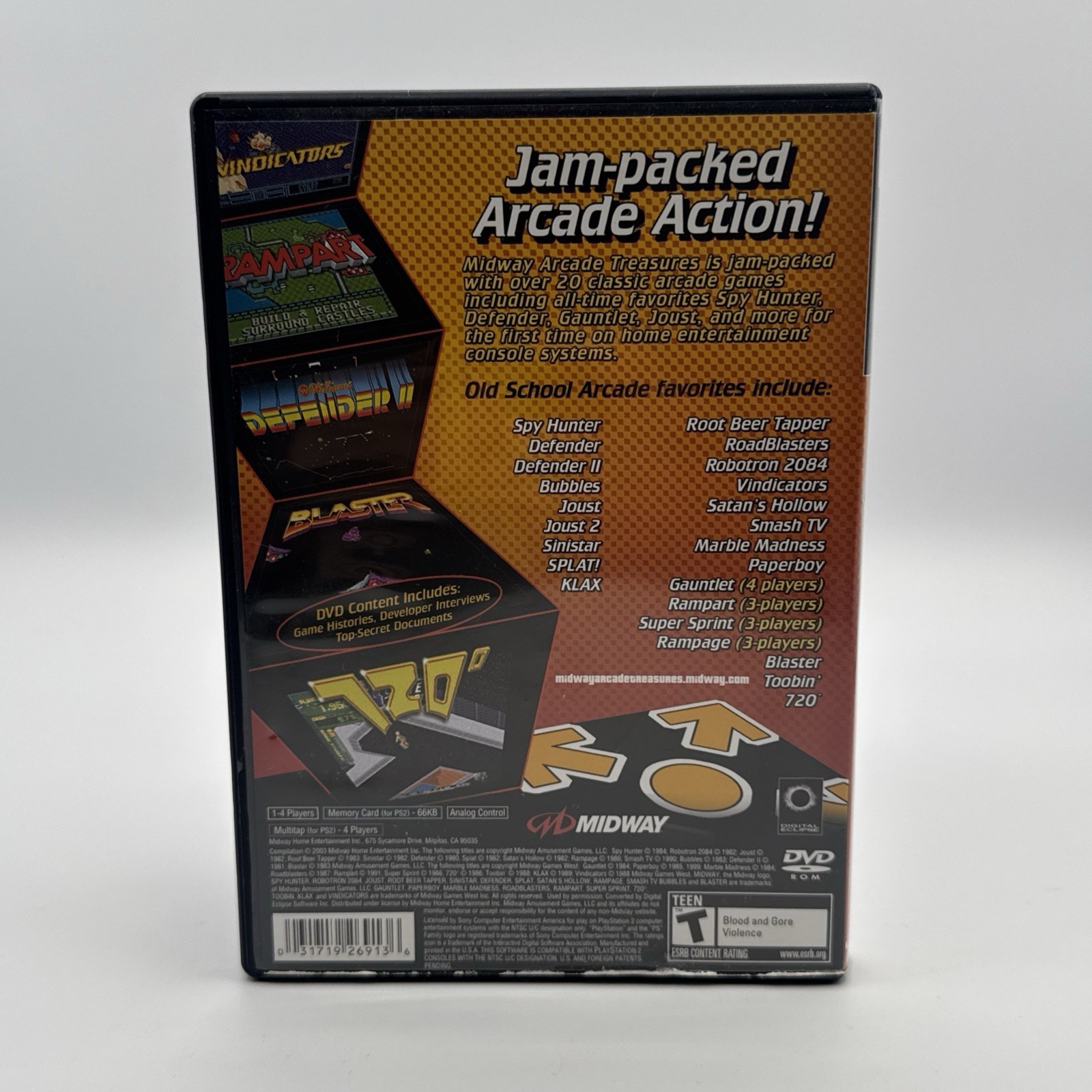 Midway Arcade Treasures 1 (Sony PlayStation 2 PS2 2003) COMPLETE CIB Tested +Reg