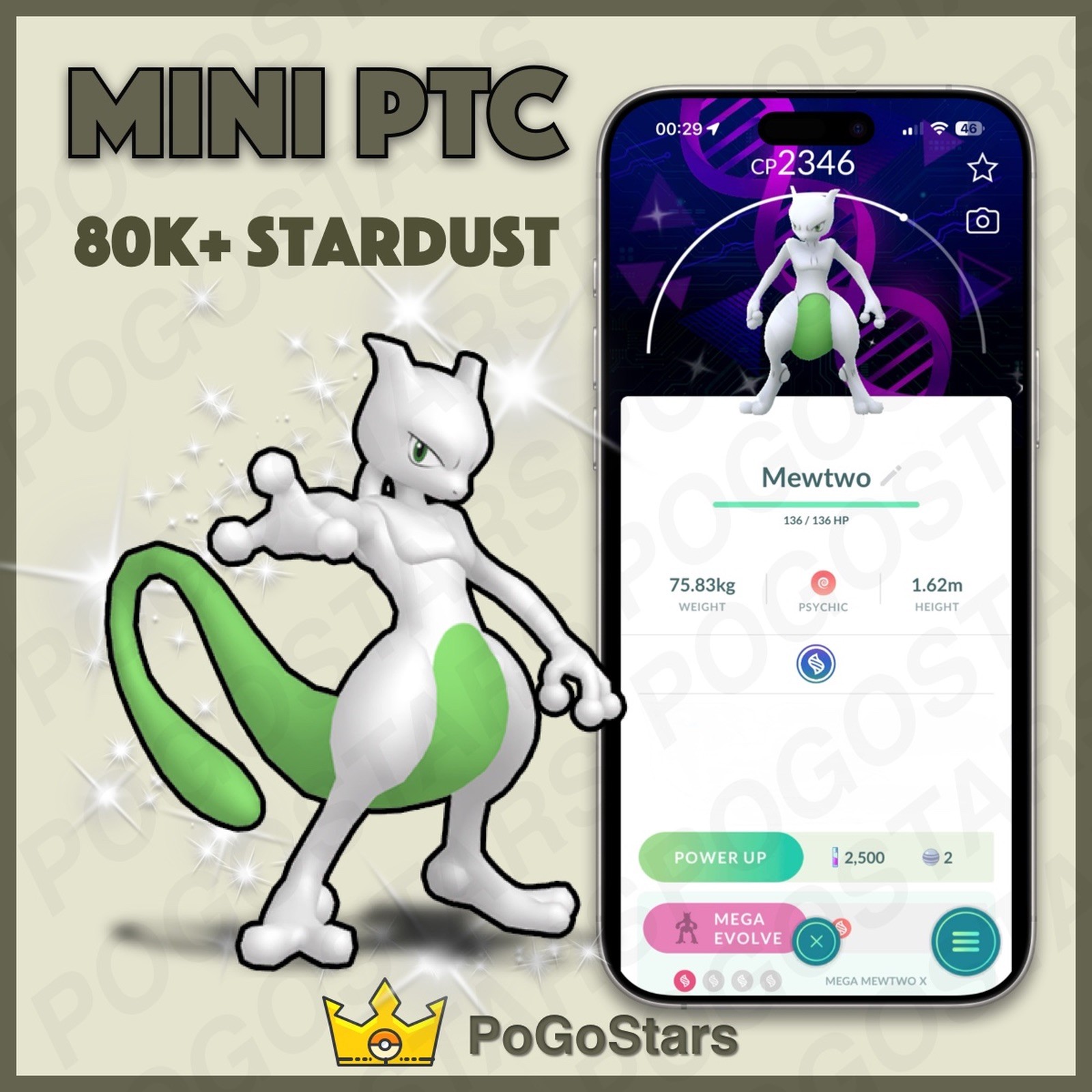Pokémon PTC Go – Shiny Mewtwo – GO Fest 2026✨Special Background✨