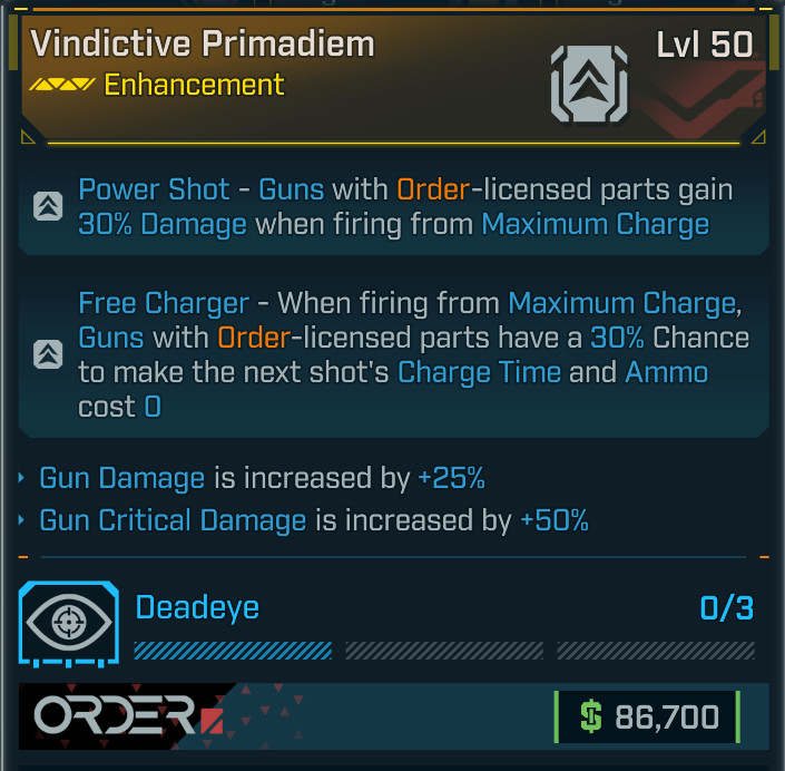 Borderlands 4⭐VINDICTIVE PRIMADIEM ENHANCEMENT⭐ORDER⭐GUN DMG, GUN CRIT