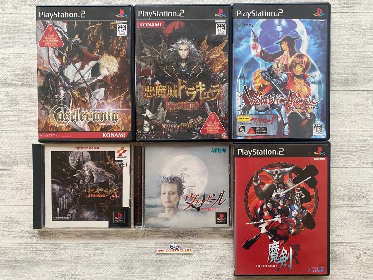 SONY PS 1 2 Akumajo Dracula X & Castlevania & Vampire Legend & Panic Maken Shao
