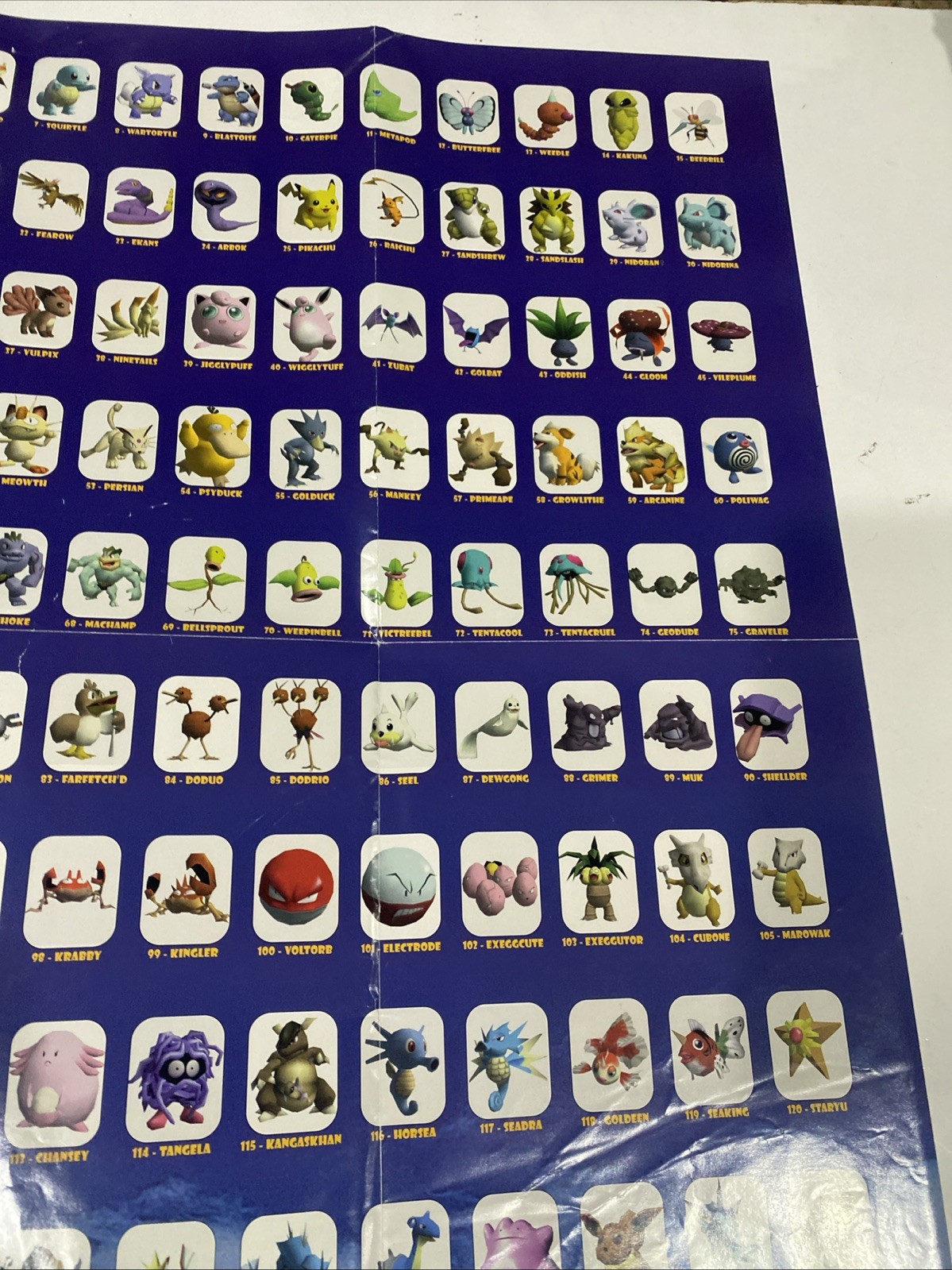 Vintage 2000 Pokemon Stadium Nintendo 64 Used Poster Promo RARE (31×20)