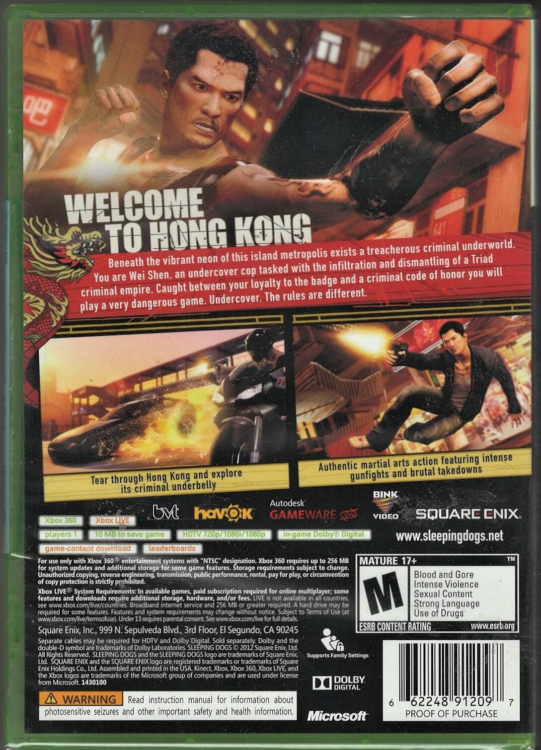 Sleeping Dogs Xbox 360 (Brand New Factory Sealed US Version) Xbox 360, Xbox 360