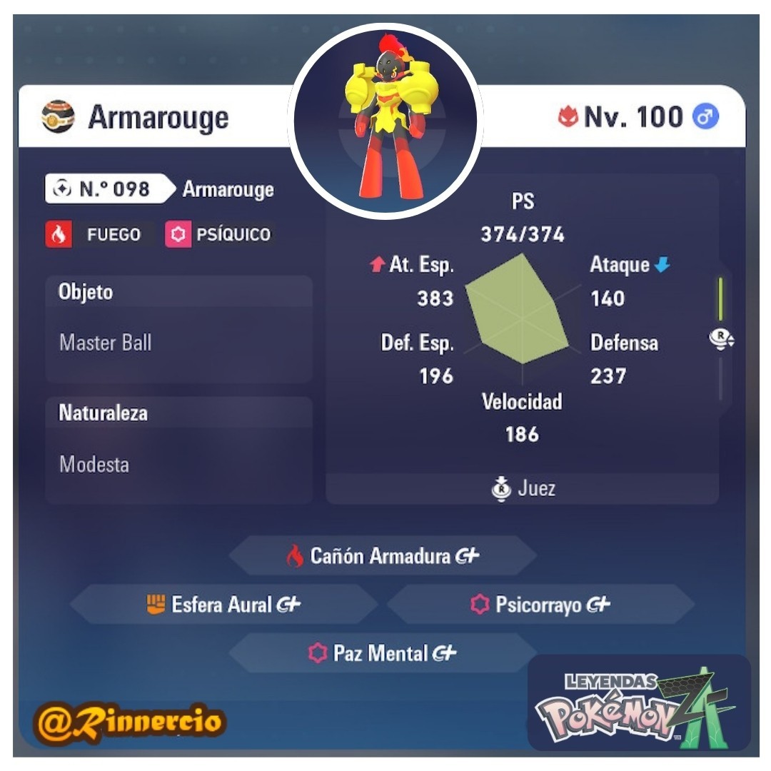 Armarouge Shiny Alpha 6IVs Competitive for Pokemon ZA Legends + Free Masterball