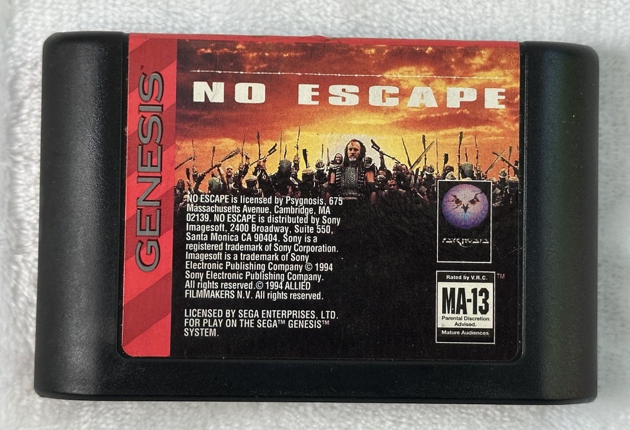No Escape (Sega Genesis, 1994) No Manual Case Damage Psygnosis Movie Video Game