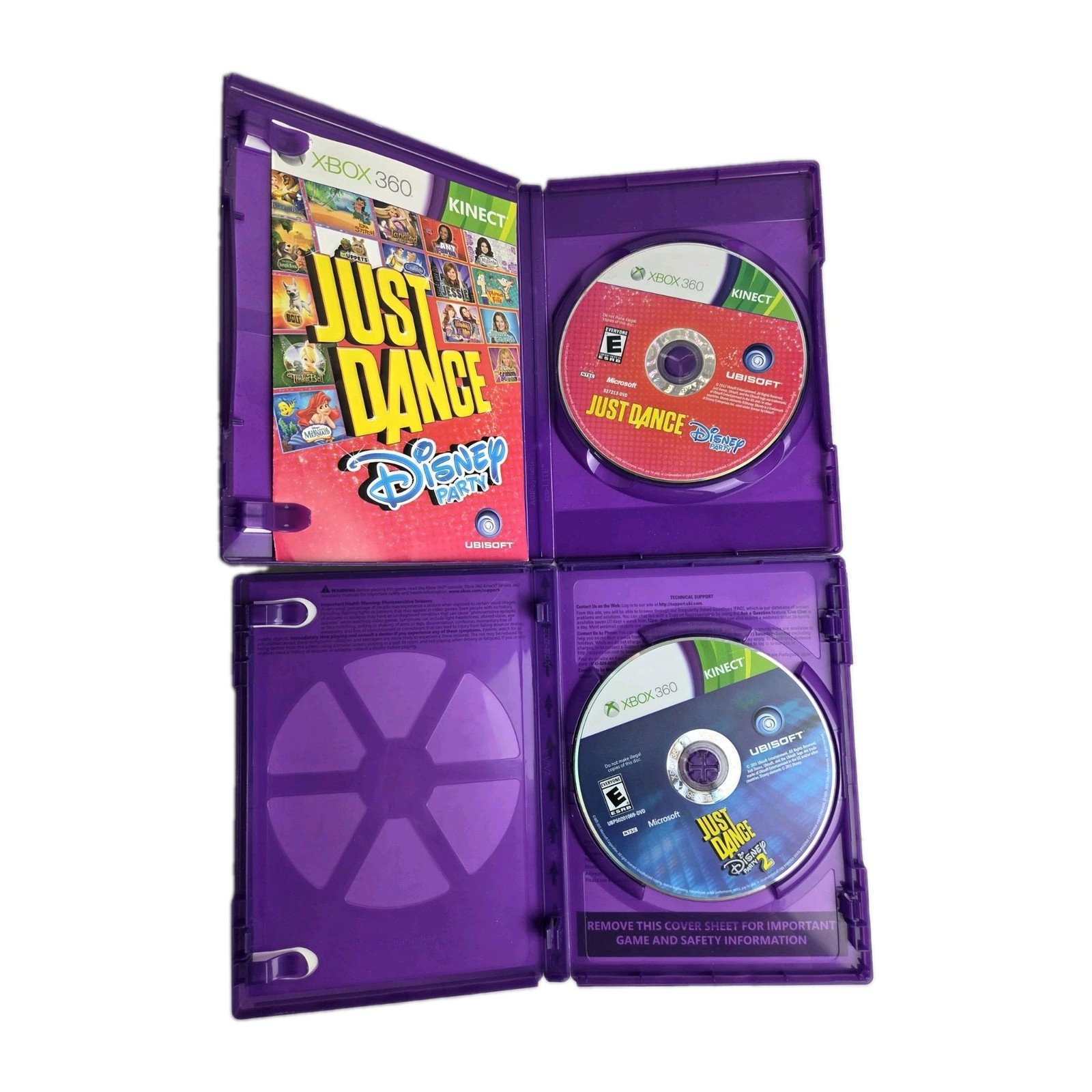 JUST DANCE Games BUNDLE Lot (Xbox 360) KINECT Just Dance 3 + Disney Party 1 & 2