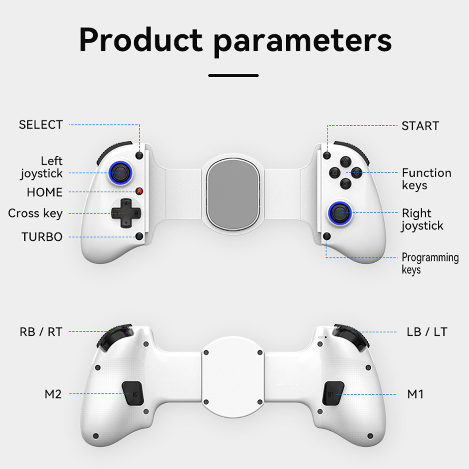 Cordless Telescopic Game Controller for Switch/iOS/Android/PC/Tablet