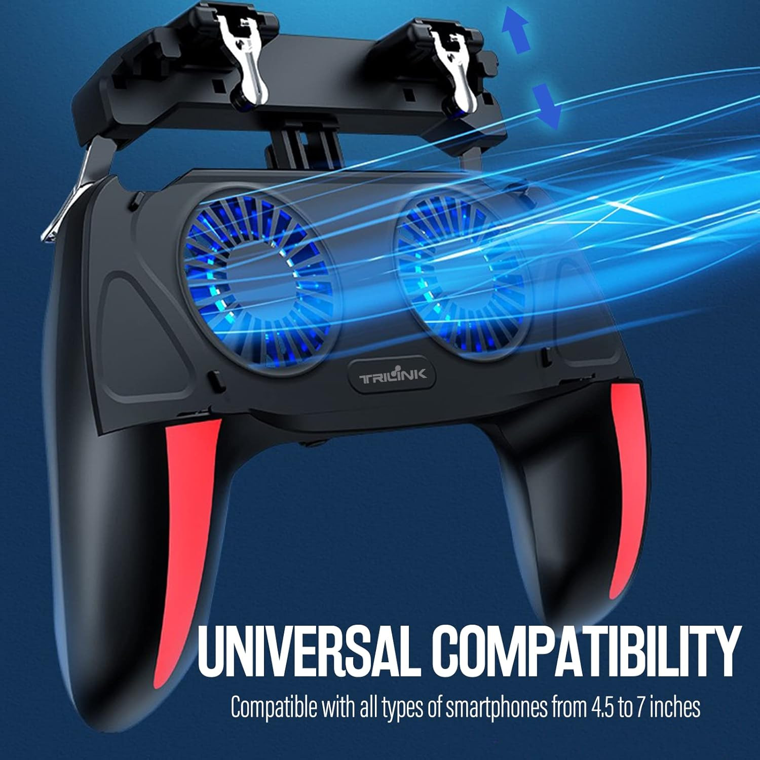 Mobile Game Controller with 4000Mah Power Bank & Cooling Fan, L1R1 Triggers Joys
