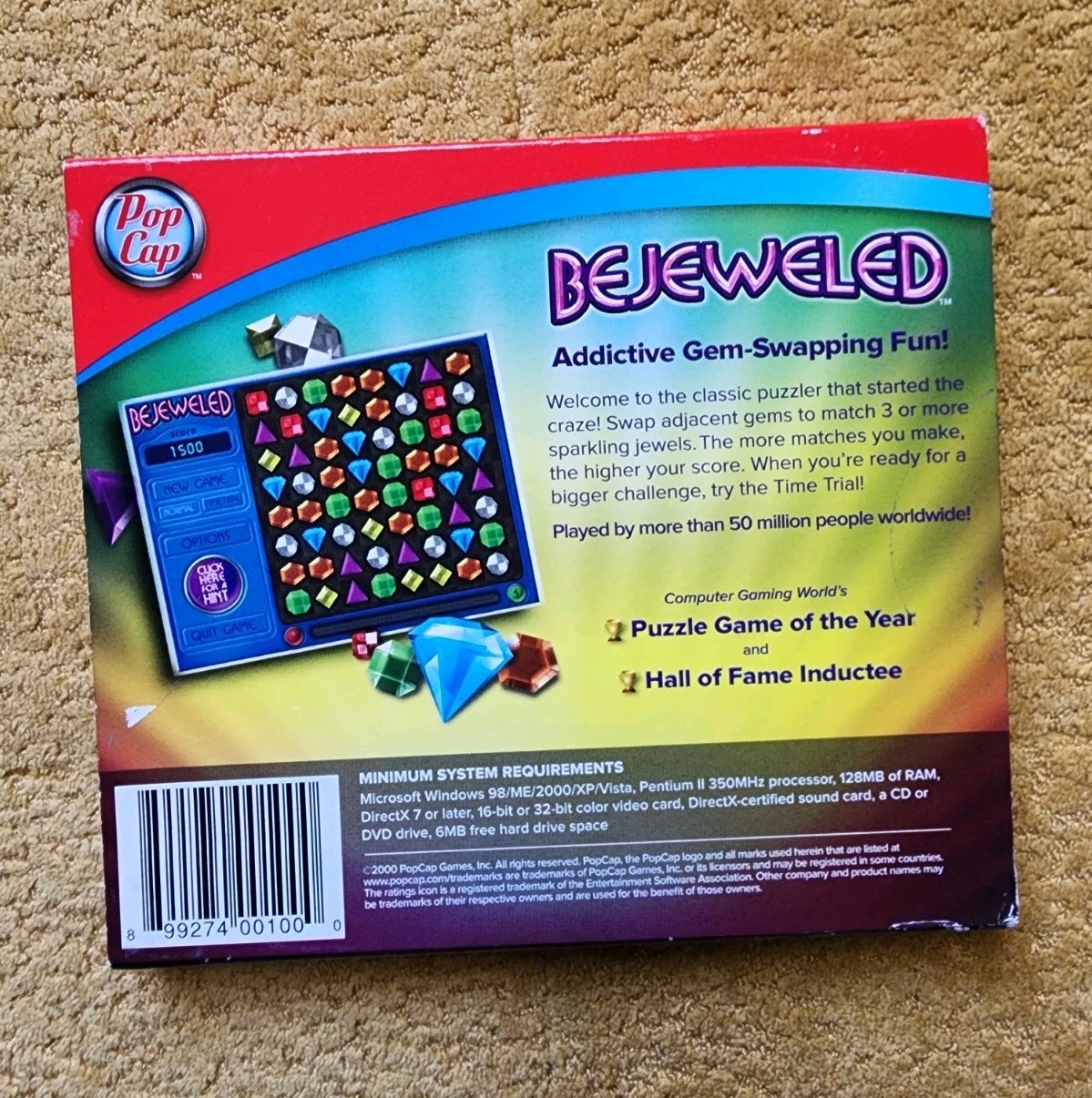 Bejeweled (PC CD-ROM, 2001) Jewel Case