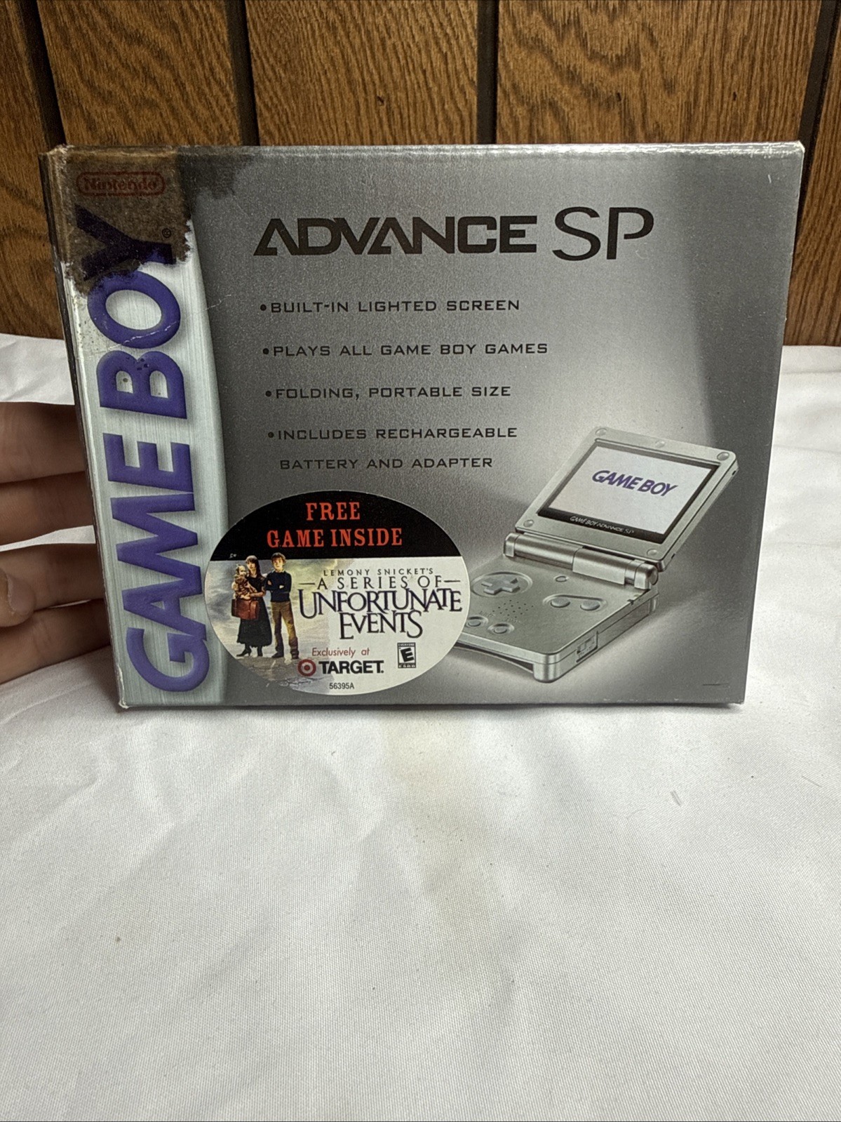 Platinum Silver Nintendo Game Boy Advance SP Box ONLY Rare “Unfortunate Events”